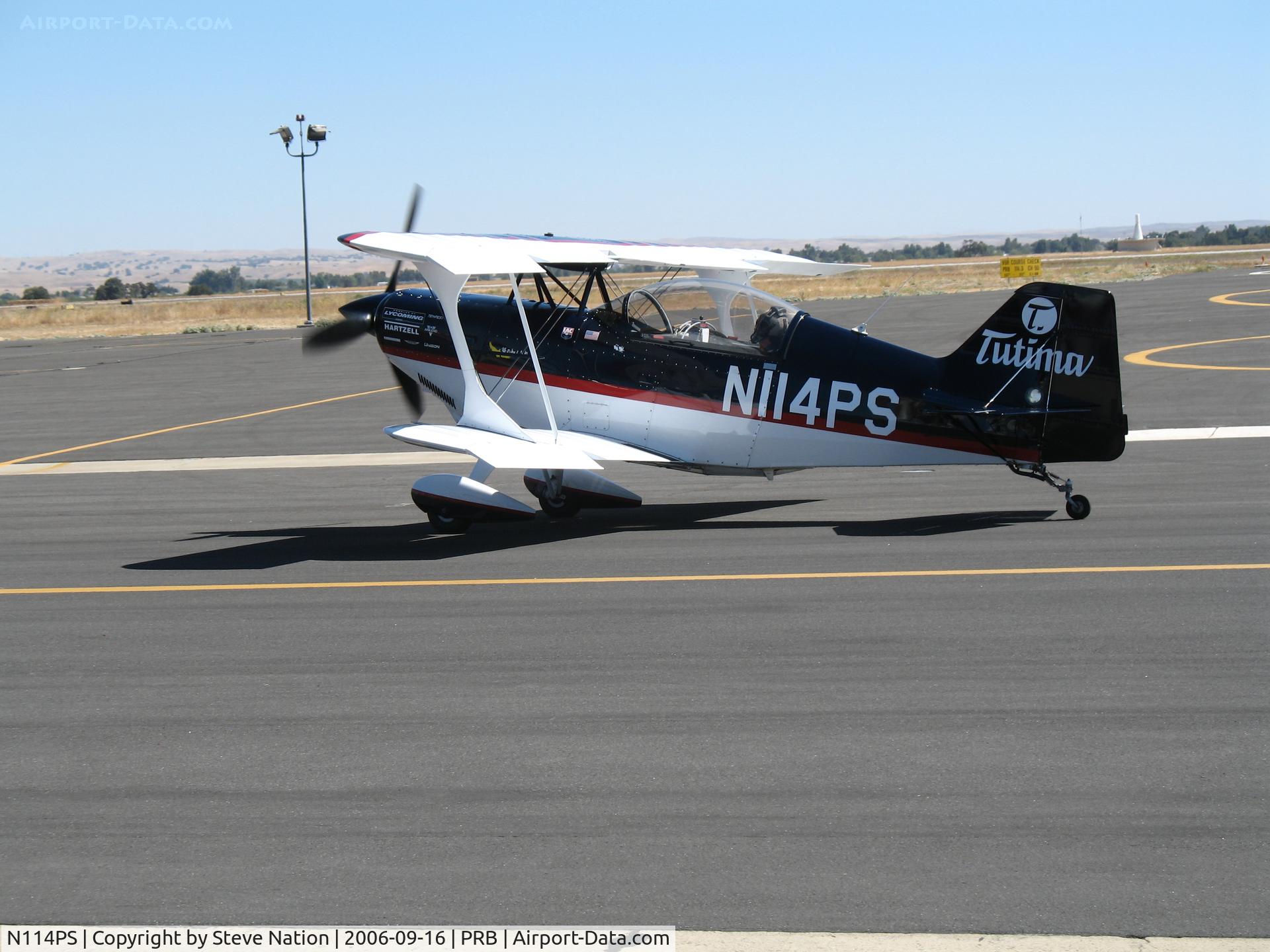 N114PS, 1998 Aviat Pitts S-2C Special C/N 6006, Shown taxying in after airshow routine, Pitts S2B LLC 1998 Aviat Aircraft S-2C 