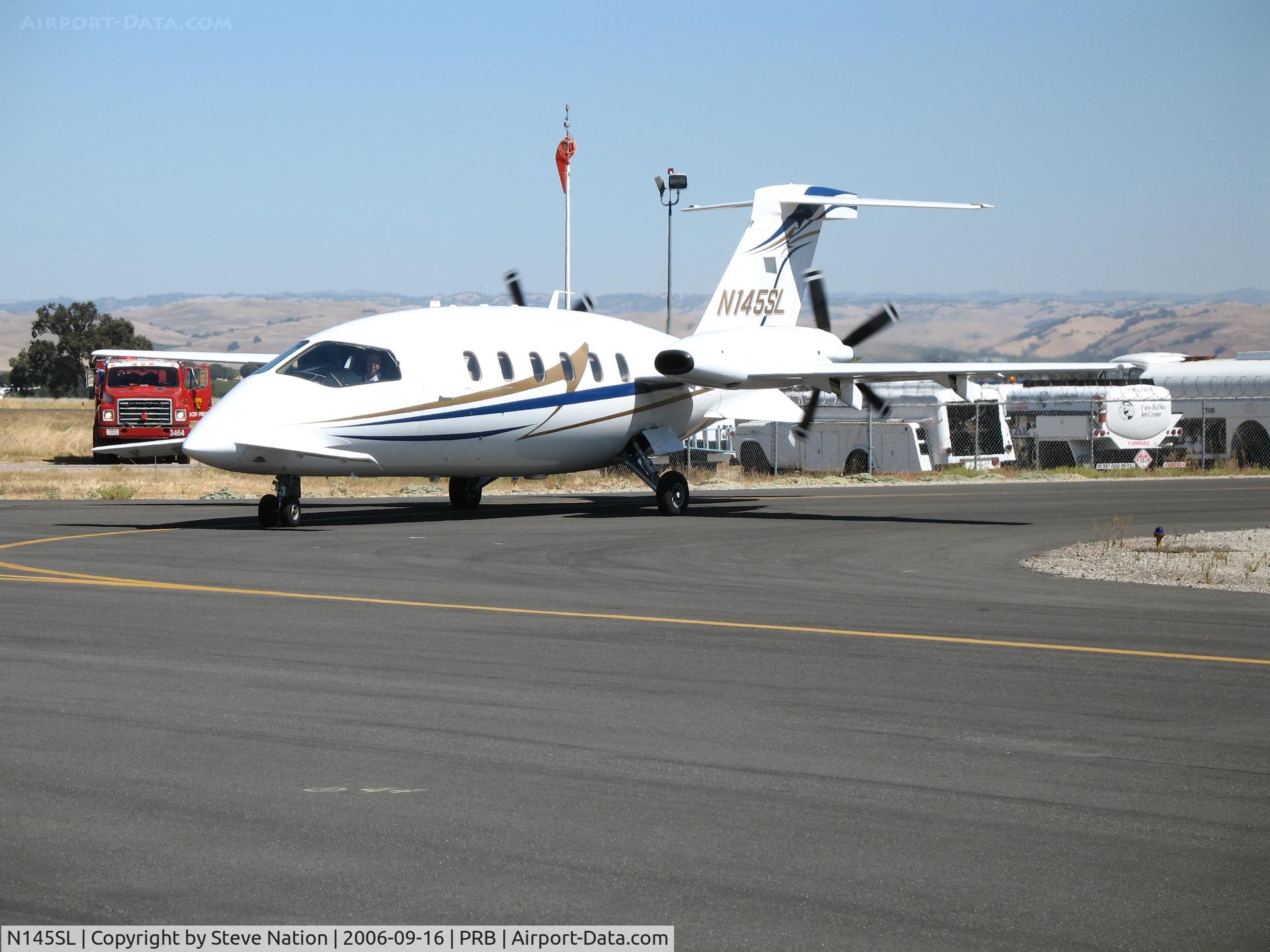 N145SL, 2004 Piaggio P-180 Avanti C/N 1093, Winter Street Corp (Bedford, MA) 2004 Piaggio P180 taxying during airshow @ Paso Robles Municipal Airport, CA