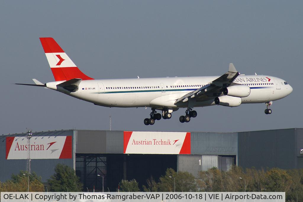 OE-LAK, 1997 Airbus A340-313 C/N 169, Austrian Airlines A340-300