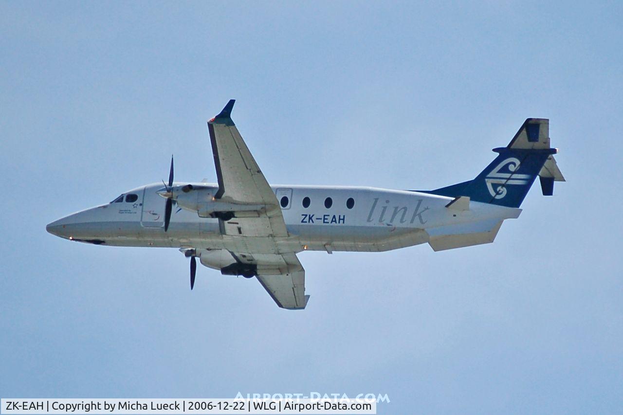 ZK-EAH, 2002 Raytheon 1900D C/N UE-431, Climbing out of Wellington
