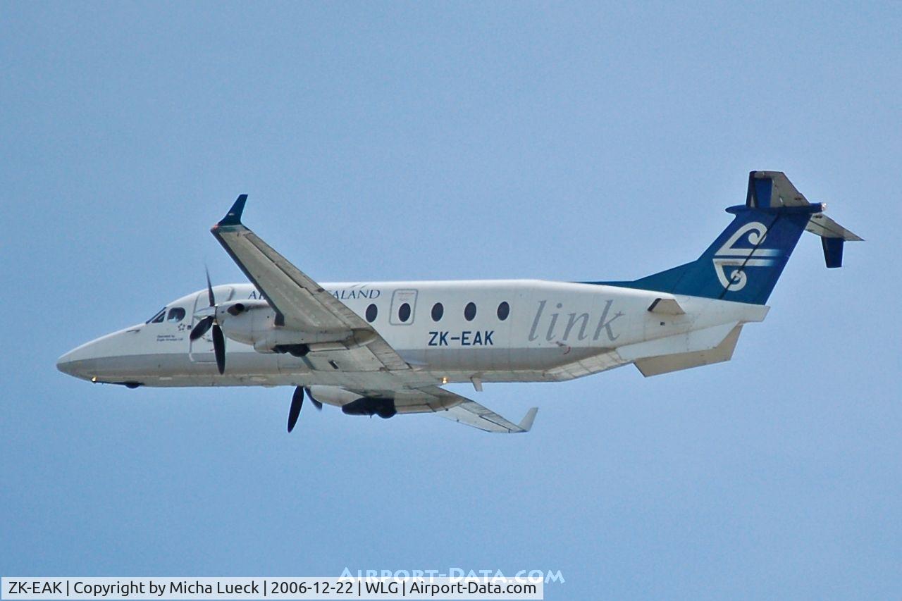 ZK-EAK, 2001 Raytheon 1900D C/N UE-434, Climbing out of Wellington