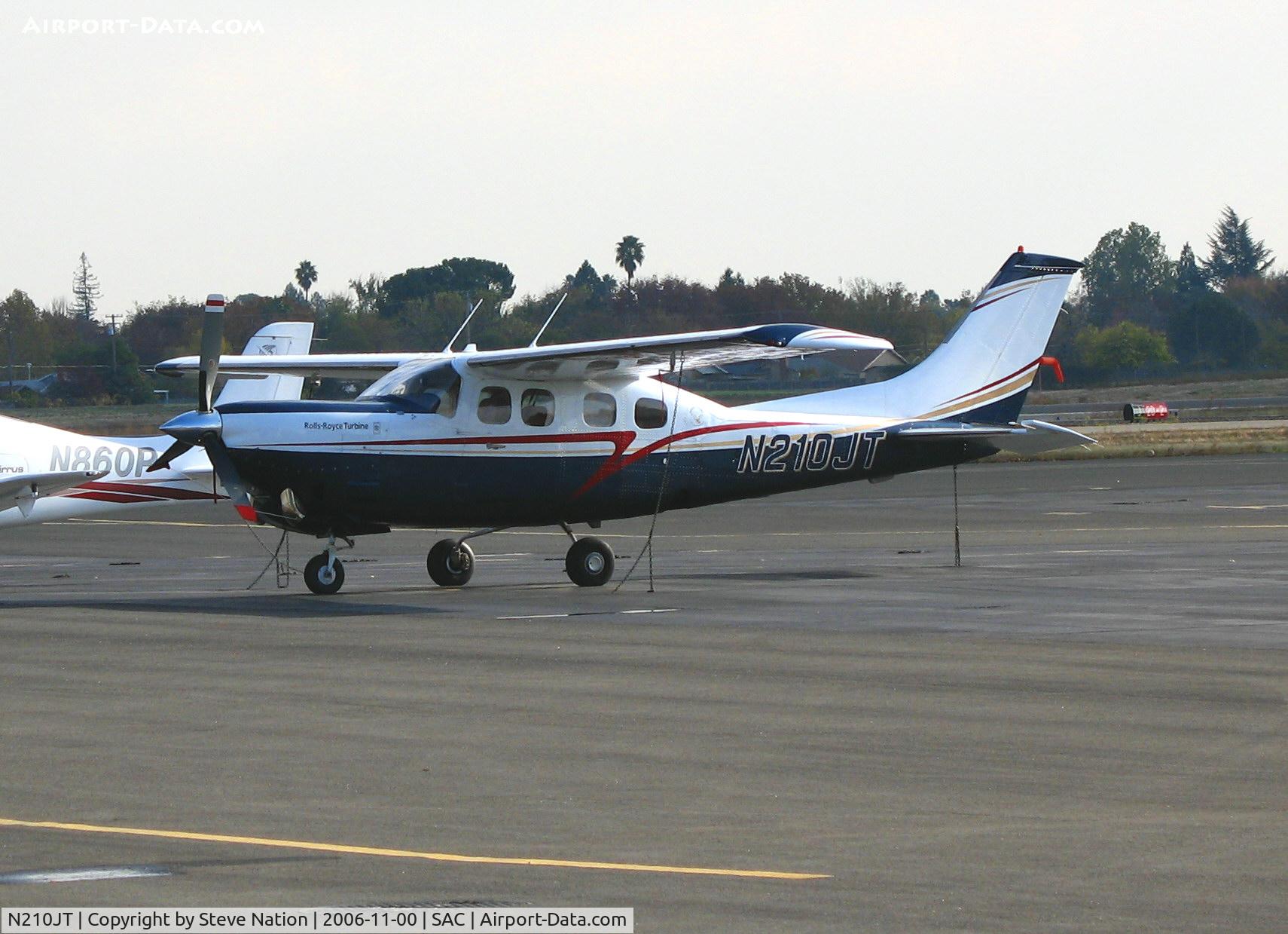 N210JT, Cessna P210N Pressurised Centurion C/N P21000589, Truckee-based Rolls-Royce powered 1980 Cessna P210N of Steven Hardie Inc. visiting @ Sacramento Exec Airport, CA