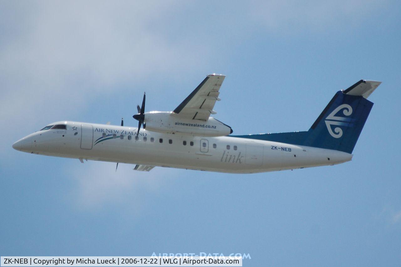 ZK-NEB, 2005 De Havilland Canada DHC-8-311 Dash 8 C/N 615, Climbing out of Wellington