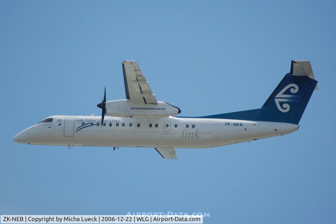 ZK-NEB, 2005 De Havilland Canada DHC-8-311 Dash 8 C/N 615, Climbing out of Wellington