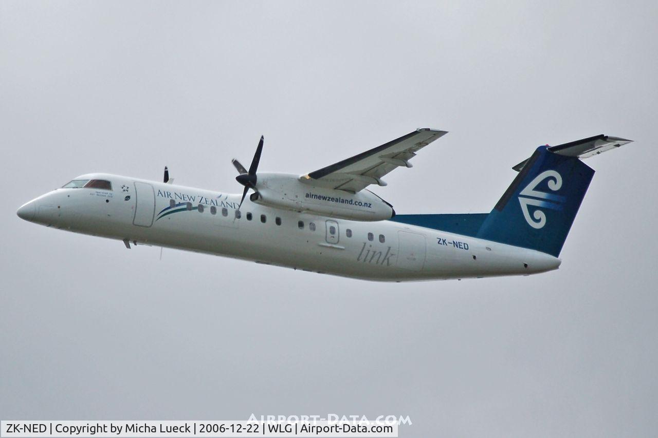 ZK-NED, 2005 De Havilland Canada DHC-8-311 Dash 8 C/N 617, Climbing out of Wellington