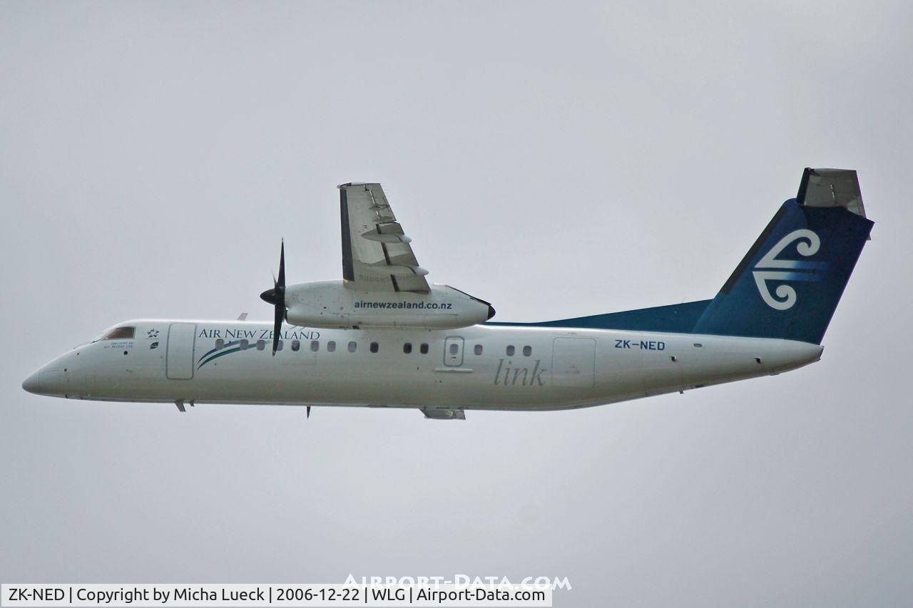 ZK-NED, 2005 De Havilland Canada DHC-8-311 Dash 8 C/N 617, Climbing out of Wellington