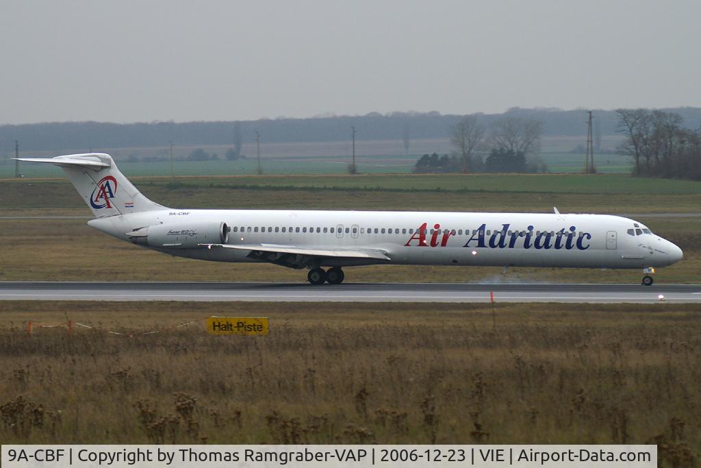 9A-CBF, 1986 McDonnell Douglas MD-82 (DC-9-82) C/N 49221, Air Adriatic MDD MD80