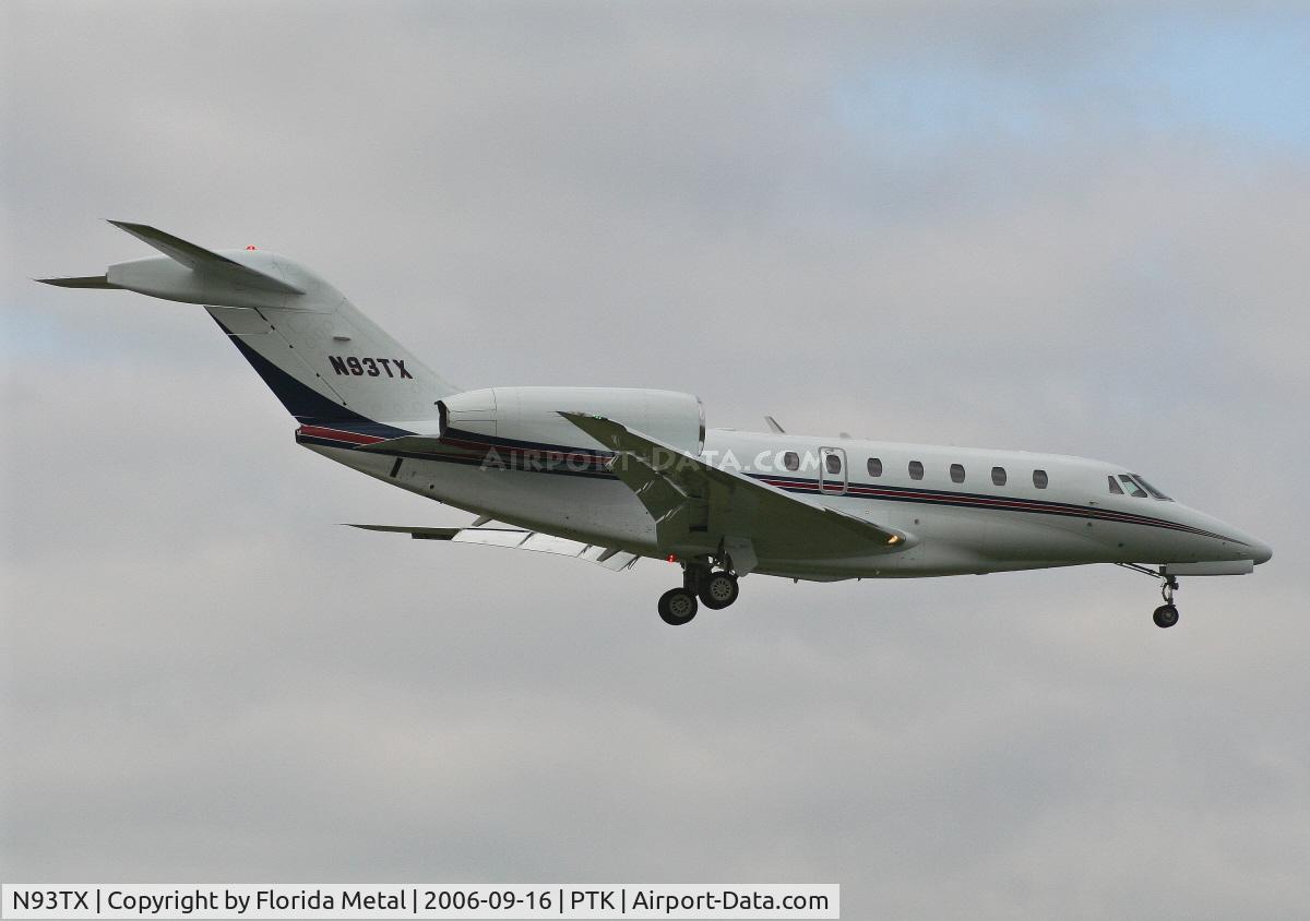 N93TX, 1999 Cessna 750 Citation X Citation X C/N 750-0099, landing at PTK