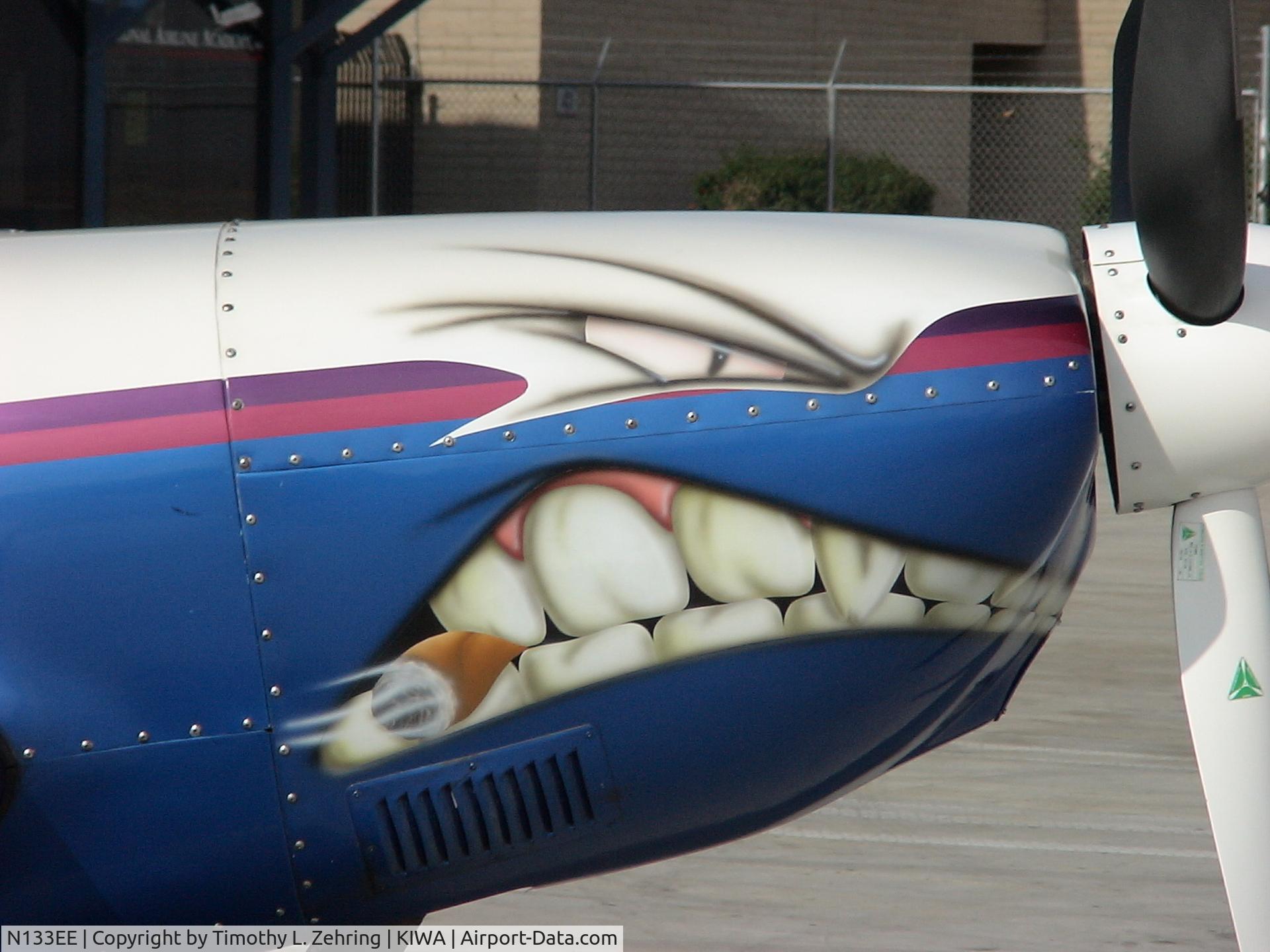 N133EE, 1995 Extra EA-300L C/N 09, Nose Art