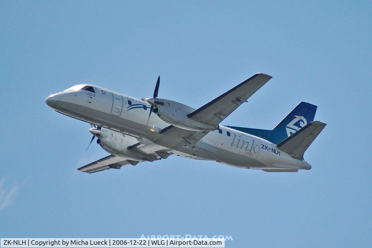 ZK-NLH, 1988 Saab 340A C/N 340A-137, Climbing out of Wellington