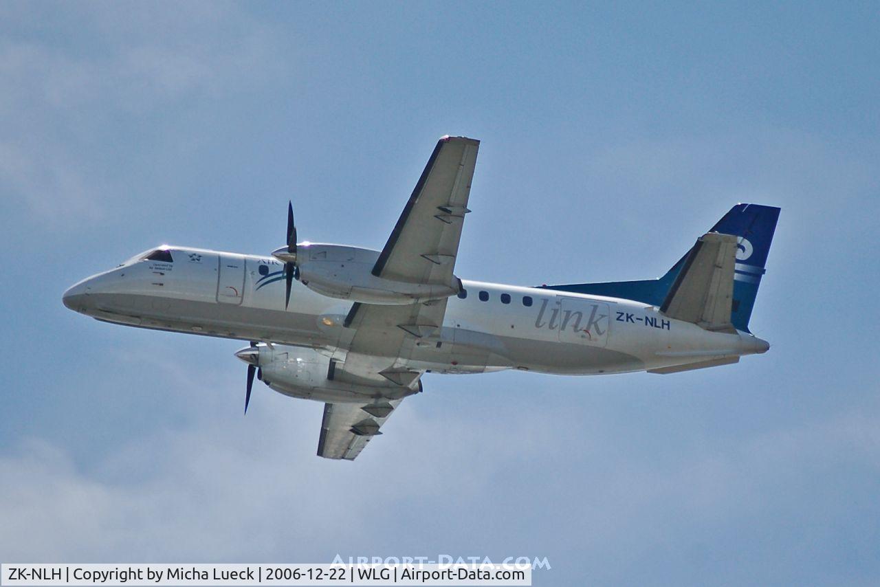 ZK-NLH, 1988 Saab 340A C/N 340A-137, Climbing out of Wellington
