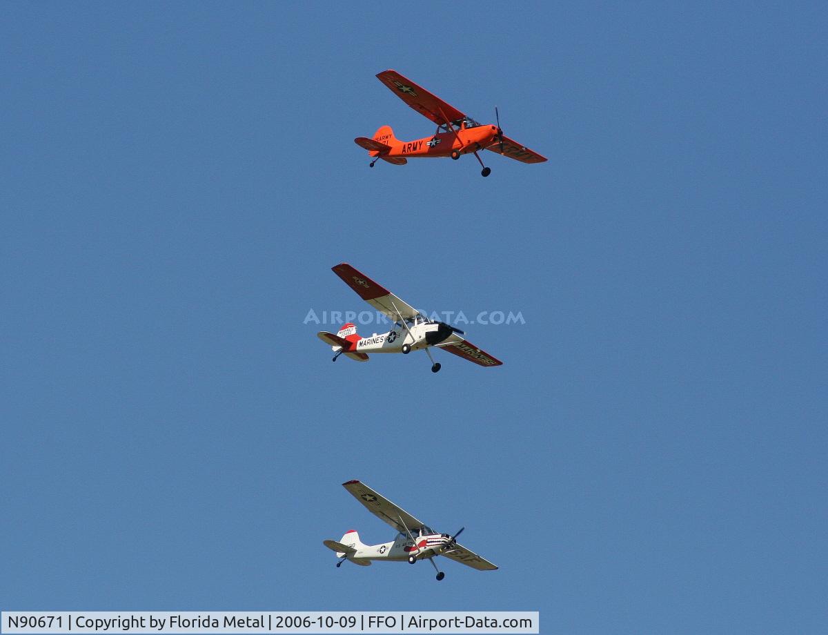 N90671, 1951 Cessna O-1A Bird Dog C/N 22285, Formation over DWF