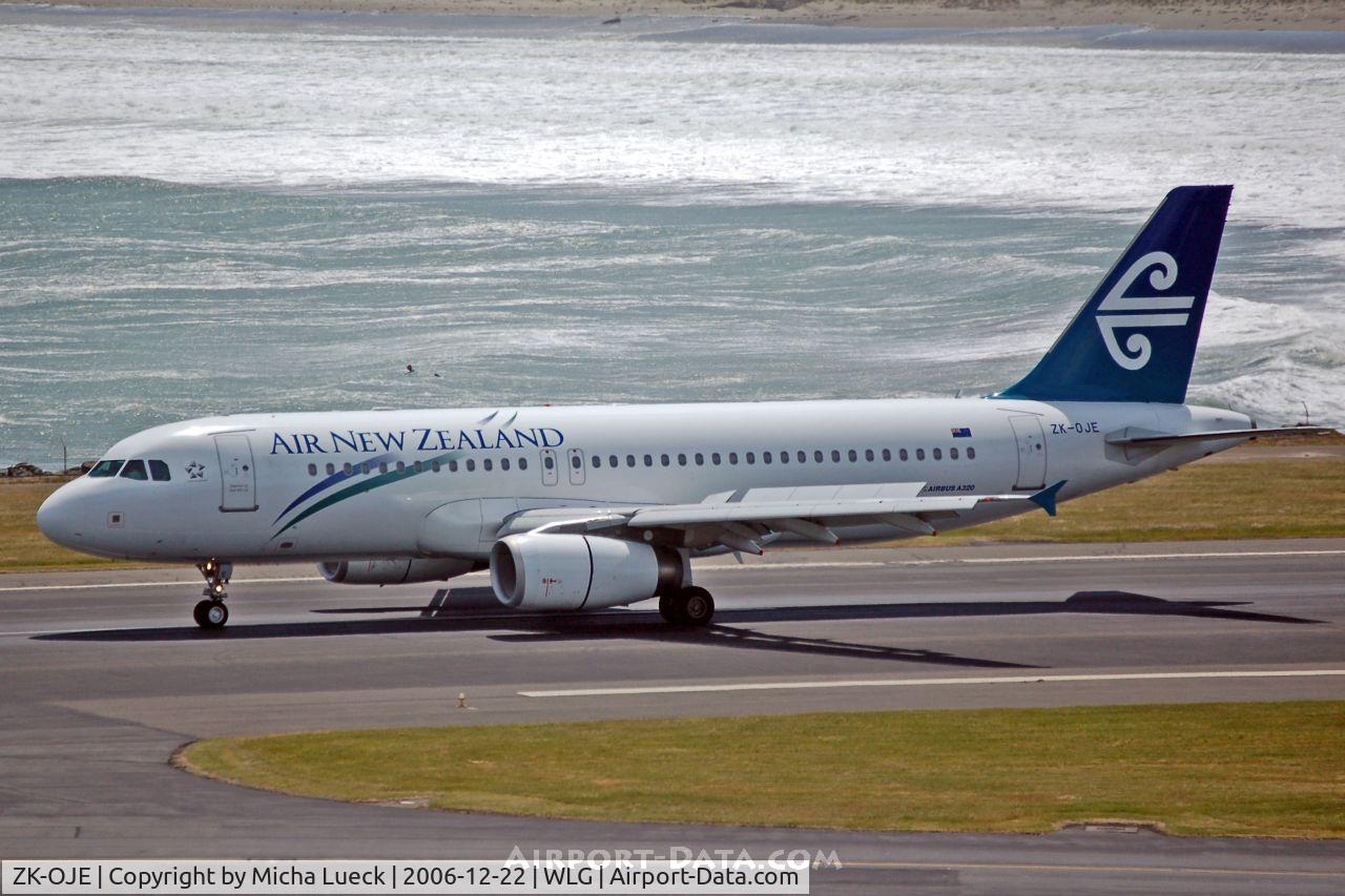 ZK-OJE, 2003 Airbus A320-232 C/N 2148, Just landed in Wellington