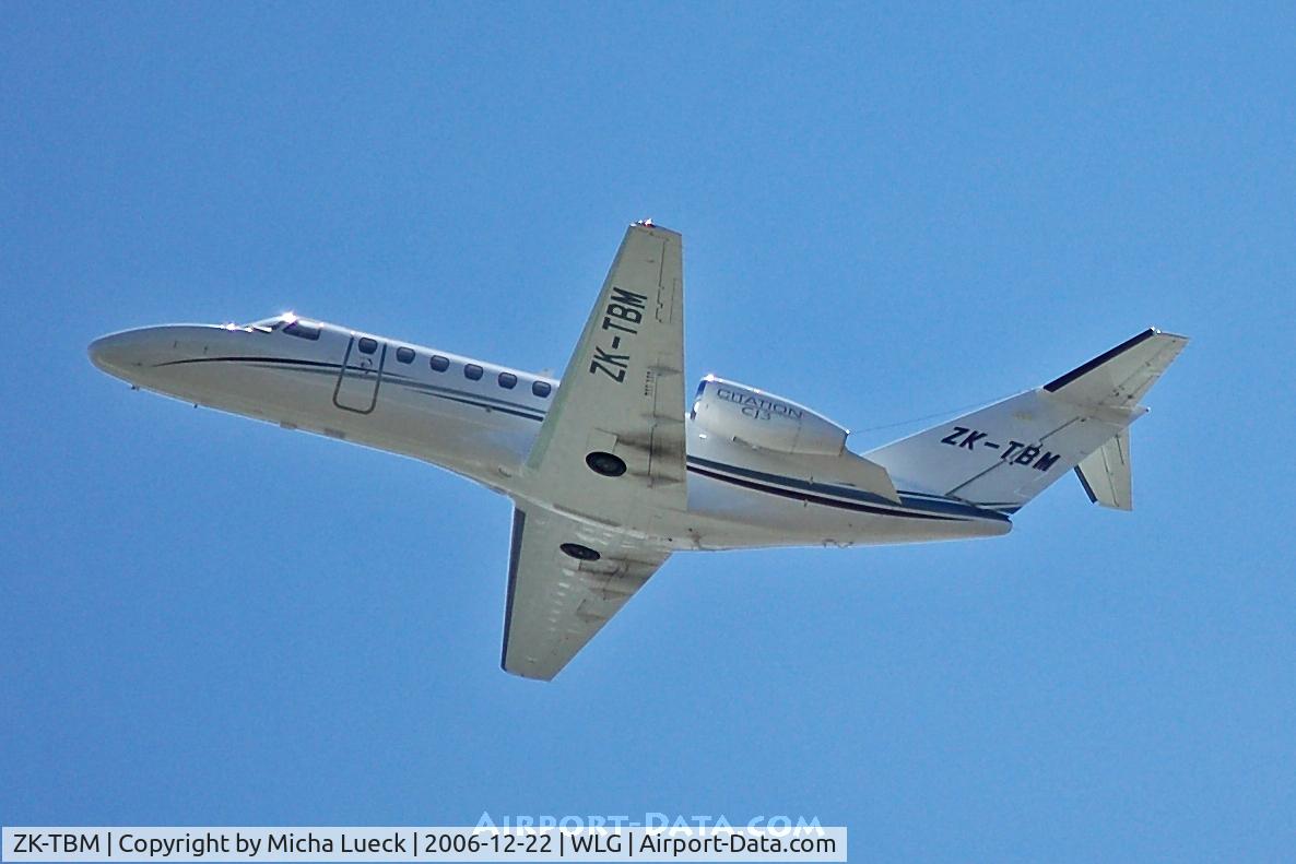 ZK-TBM, 2005 Cessna 525B CitationJet CJ3 C/N 525B-0027, Climbing out of Wellington