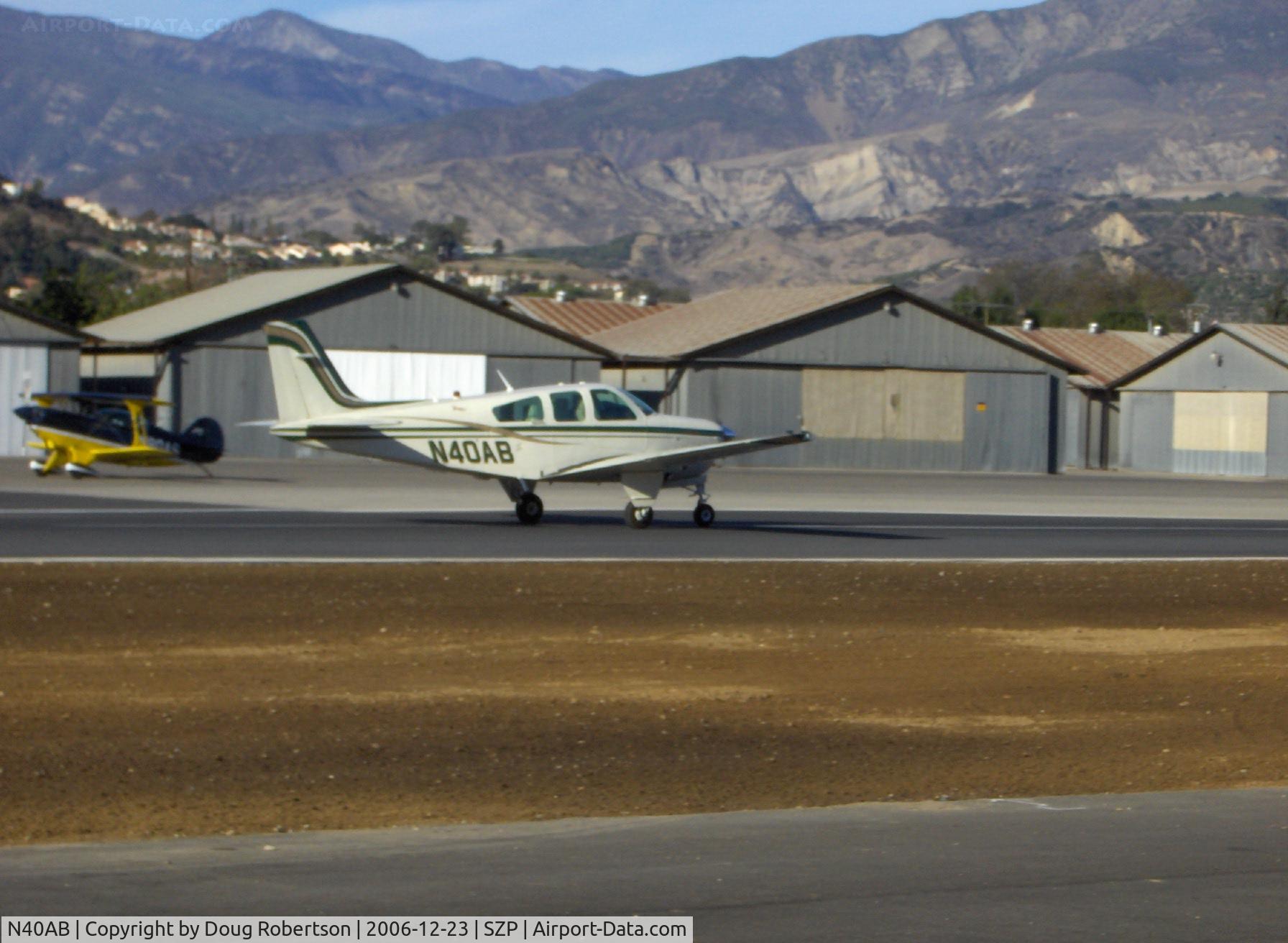 N40AB, 1983 Beech F33A Bonanza C/N CE-1020, 1983 Beech F33A BONANZA, Continental IO-520-BA 285 Hp, takeoff roll Rwy 04