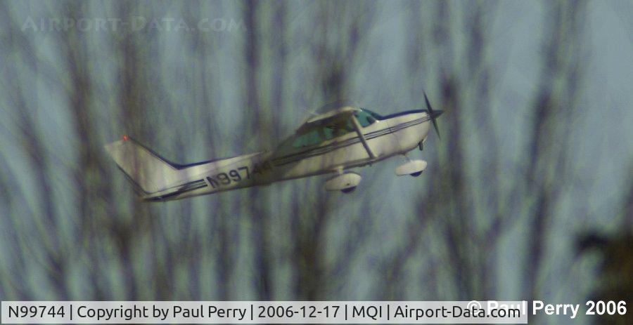 N99744, 1985 Cessna 172P C/N 17276503, Not just fences impeding the view, a small tree this time