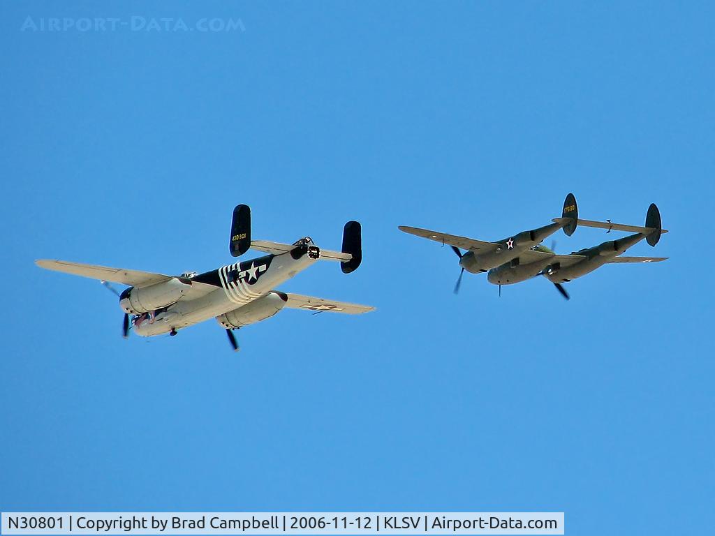 N30801, 1944 North American TB-25N Mitchell C/N 108-34076, American Aeronautical Foundation - Thousand Oaks, California / Pictured with N17630, the Glacier Gal during Aviation Nation 2006.