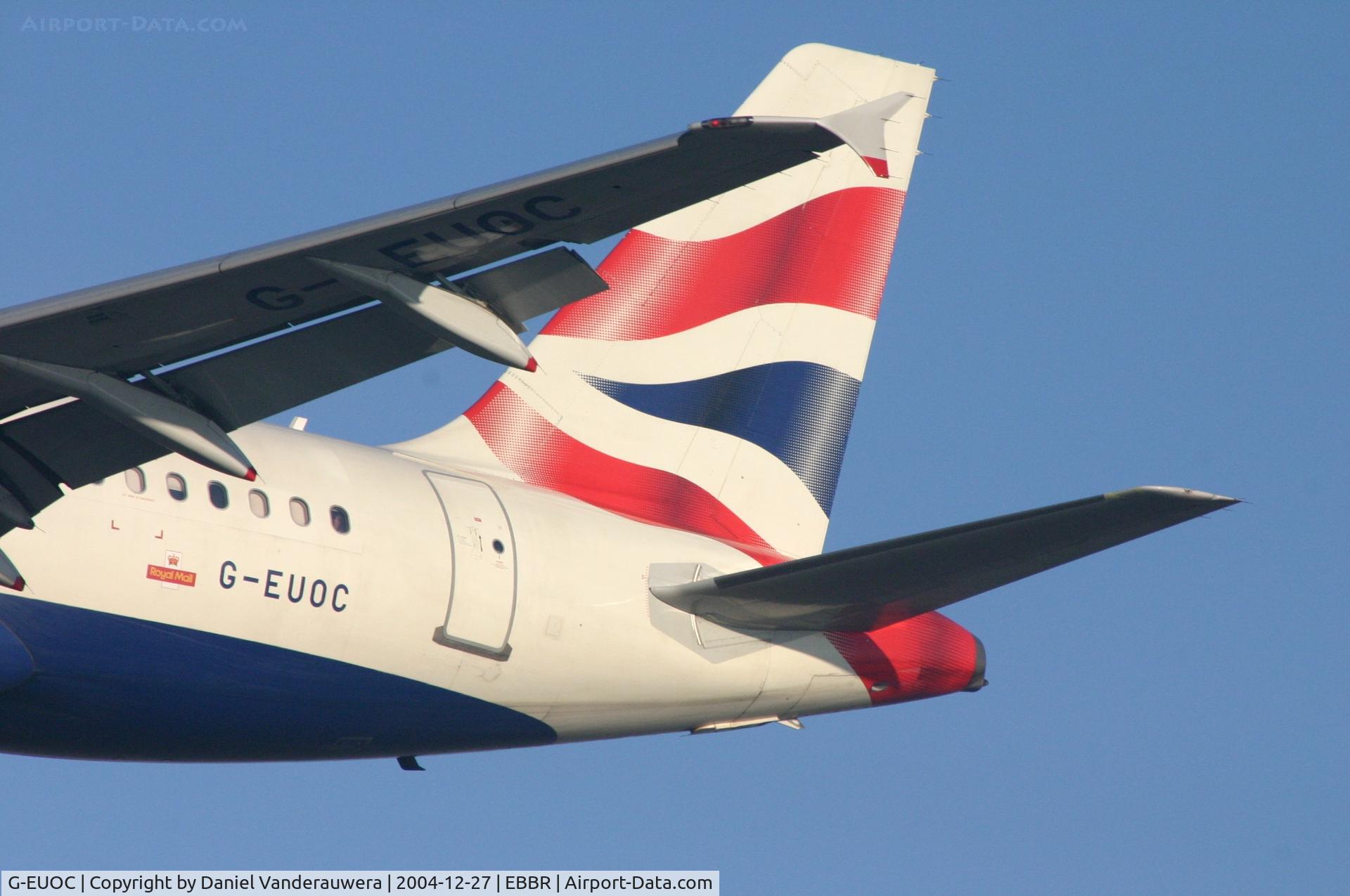 G-EUOC, 2001 Airbus A319-131 C/N 1537, close-up while descending on rwy 25L