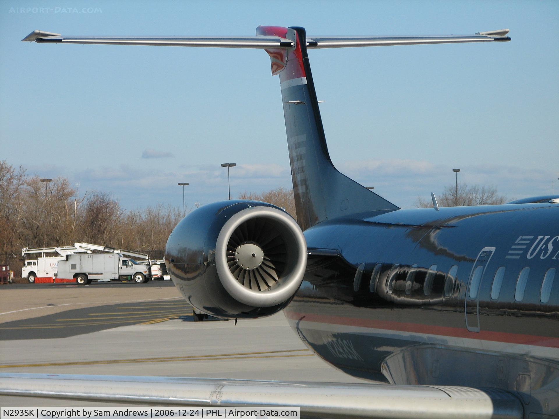 N293SK, 2001 Embraer ERJ-145LR (EMB-145LR) C/N 145500, Tail shot