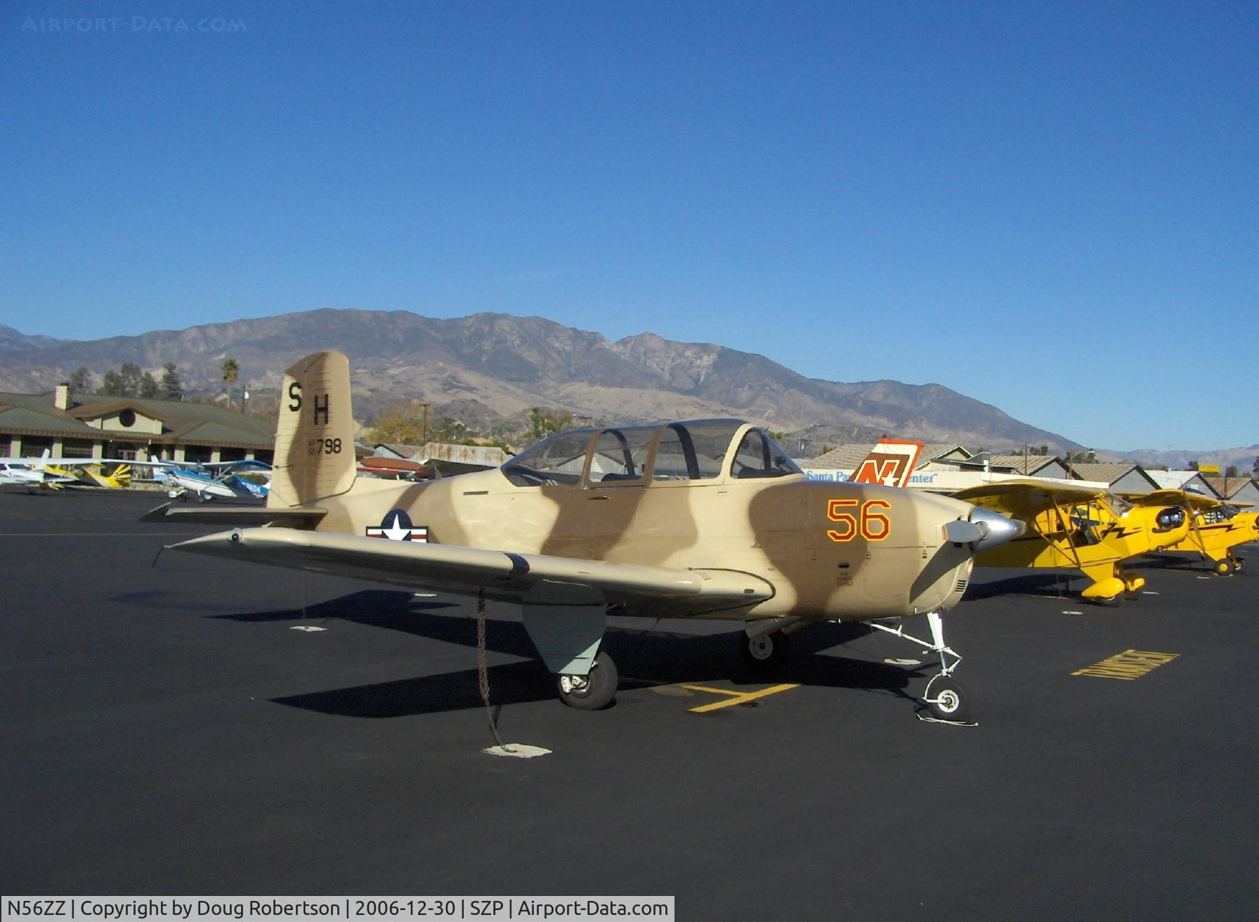 N56ZZ, Beech T-34A (A45) Mentor C/N G-798, Beech T-34A MENTOR, USAF version, Continental IO-470 upgrade from Continental O-470-13 225 Hp