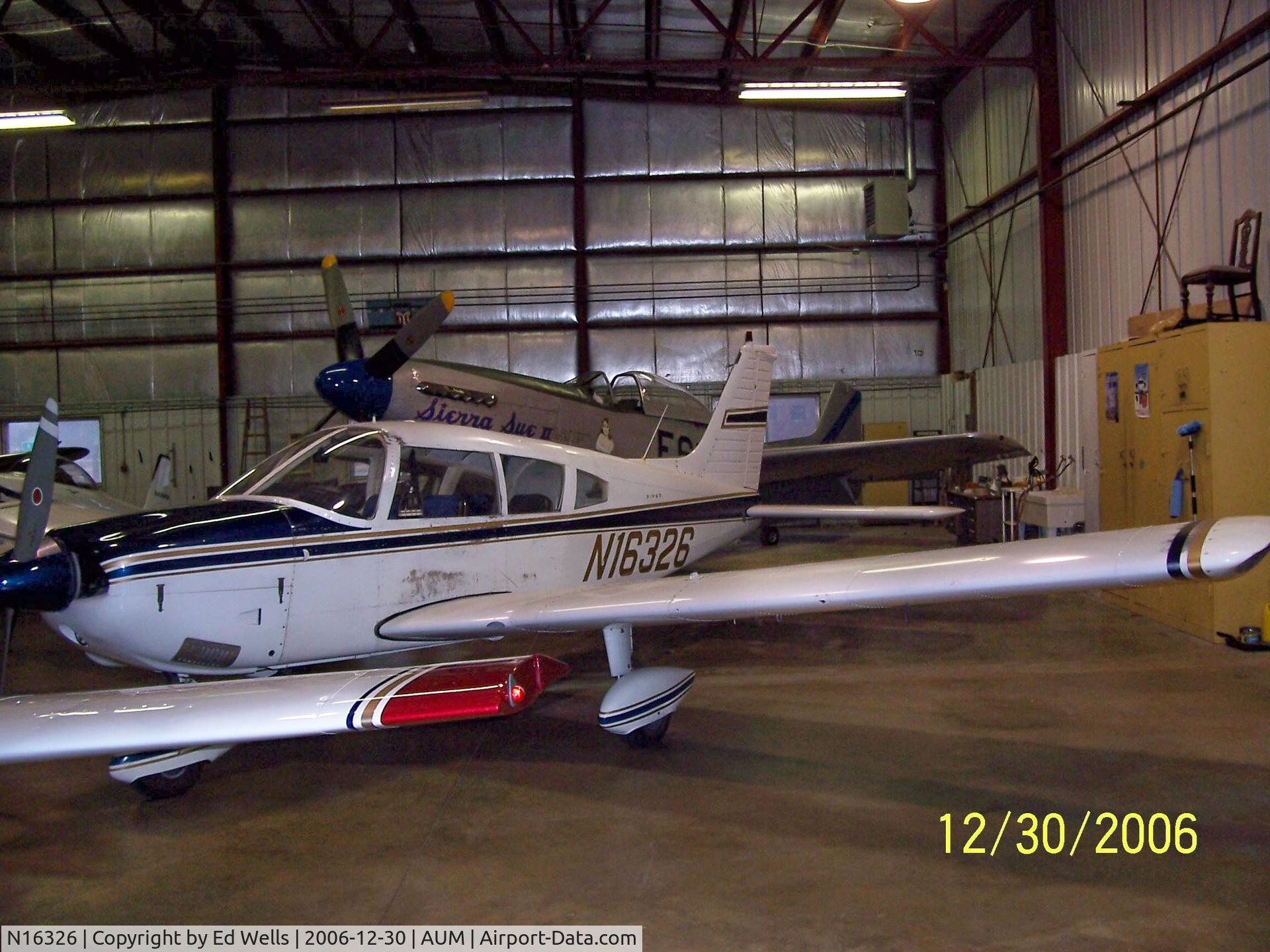 N16326, 1973 Piper PA-28-180 C/N 28-7305227, In the hangar.