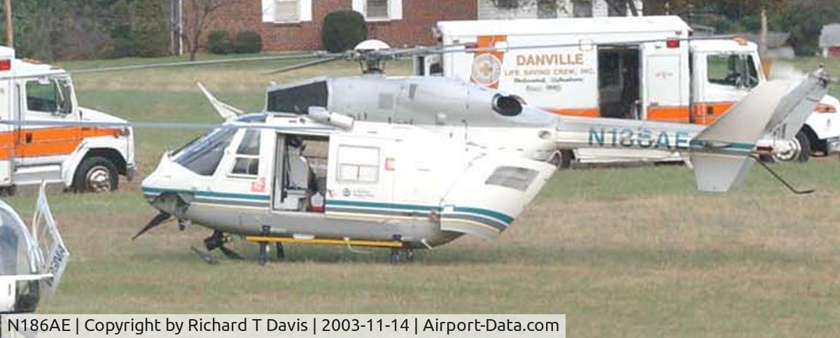 N186AE, 2004 Eurocopter AS-350B-3 Ecureuil Ecureuil C/N 3872, 2004 Eurocopter AS 350 B3  at a wreck scene on Rt.360 North of Danvillle Va.