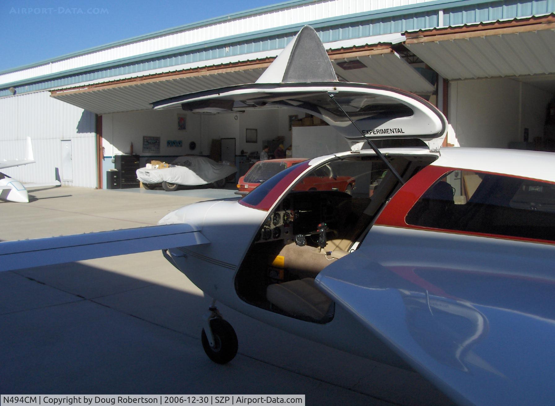 N494CM, 2000 Velocity Velocity XL RG C/N 001 (N494CM), 2000 Martin VELOCITY XL RG Canard, Lycoming IO-540 pusher, cabin, gull wing doors