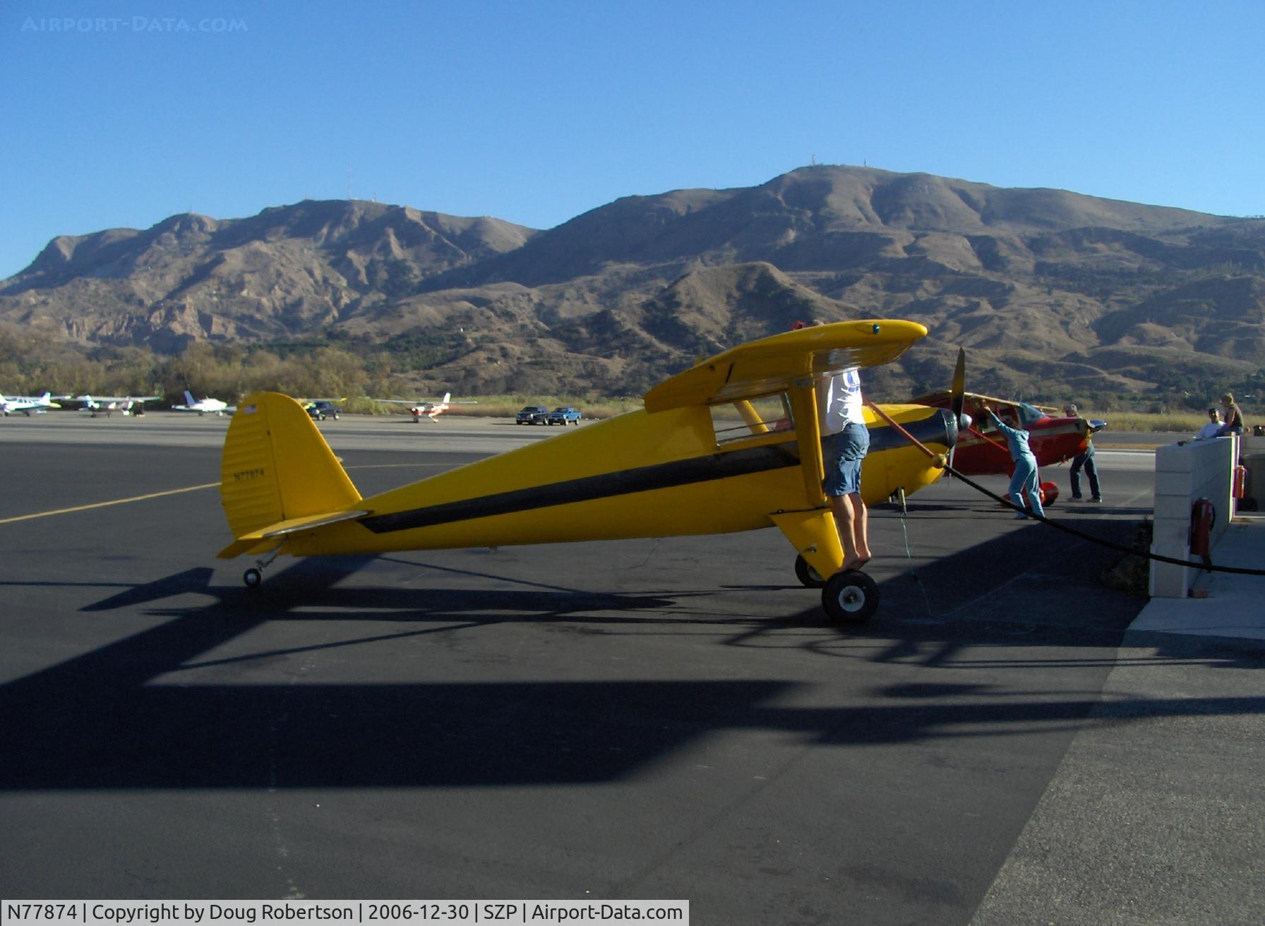 N77874, 1946 Luscombe 8A C/N 3601, 1946 Luscombe 8A, Continental C85 85 Hp, refueling