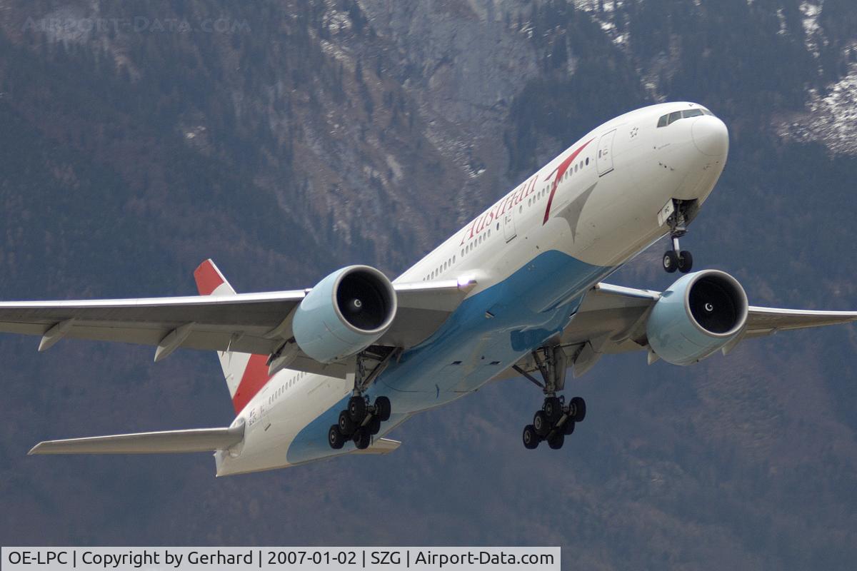 OE-LPC, 2002 Boeing 777-2Z9/ER C/N 29313, Saison-Opening @ SZG