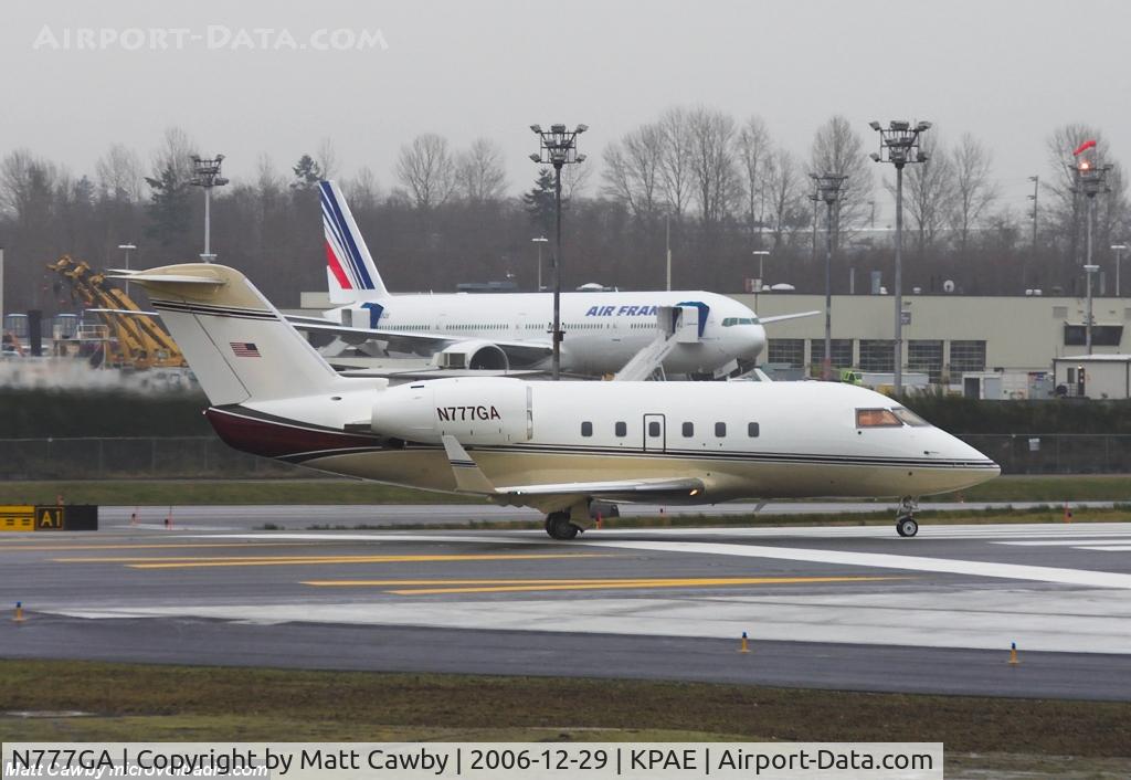 N777GA, 1982 Canadair Challenger 600 (CL-600-1A11) C/N 1056, Departing Paine Field for KTWF