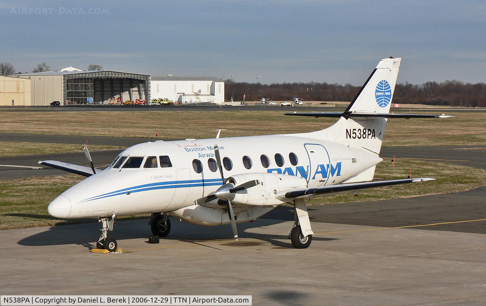 N538PA, 1987 British Aerospace BAe Jetstream 3101 C/N 751, Clipper Isar awaits her next load of passengers at Trenton.  The previous aircraft that carried this registration was a PAA 747-SP.
