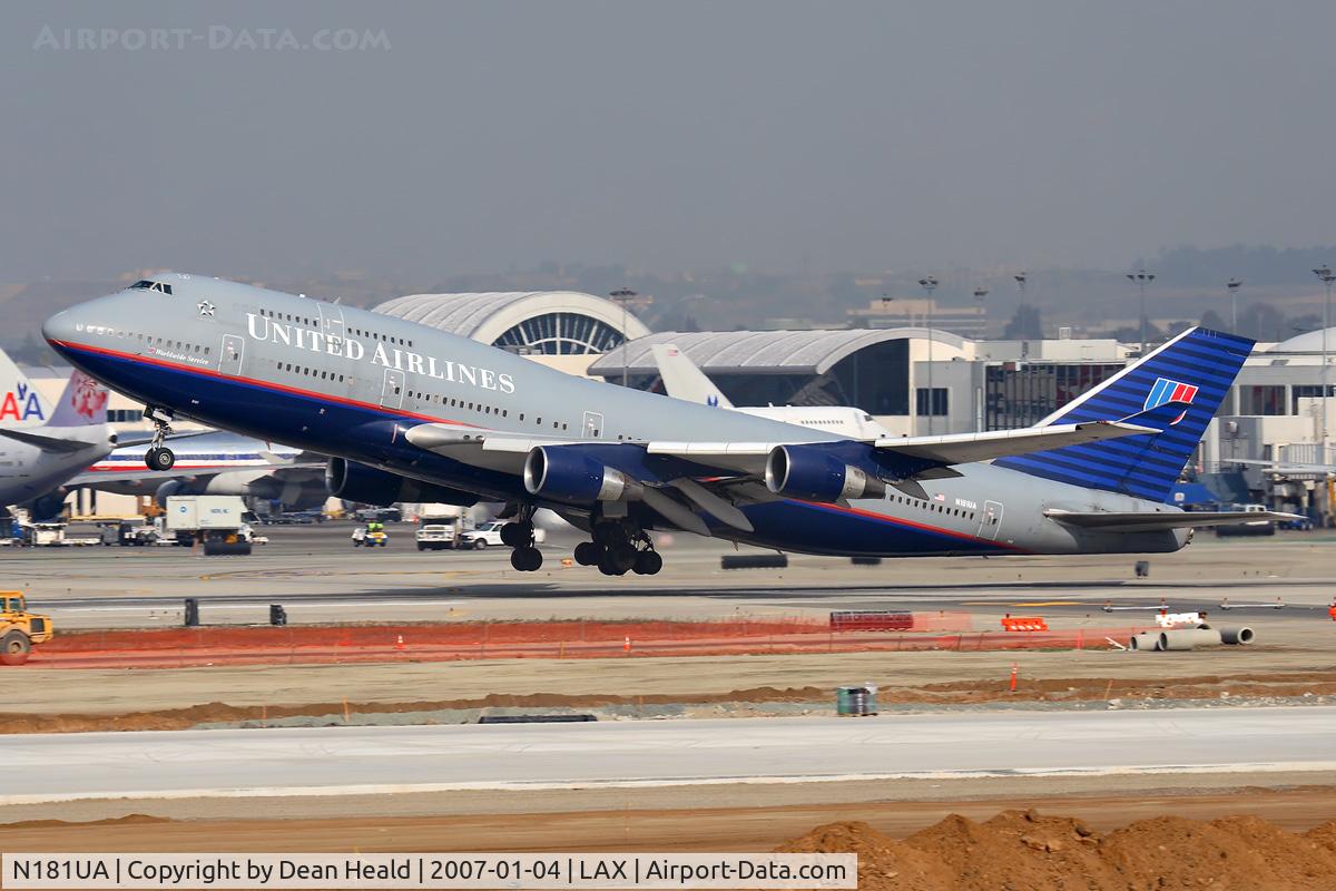 N181UA, 1991 Boeing 747-422 C/N 25278, United Airlines N181UA (FLT UAL891) departing RWY 25R enroute to Narita Int'l (RJAA).