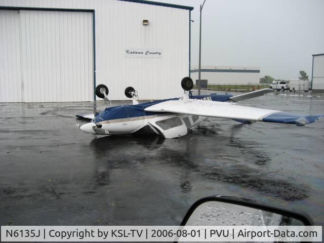 N6135J, 1976 Piper PA-28-181 C/N 28-7690350, Cast aluminum tie downs vs. a Super Cell