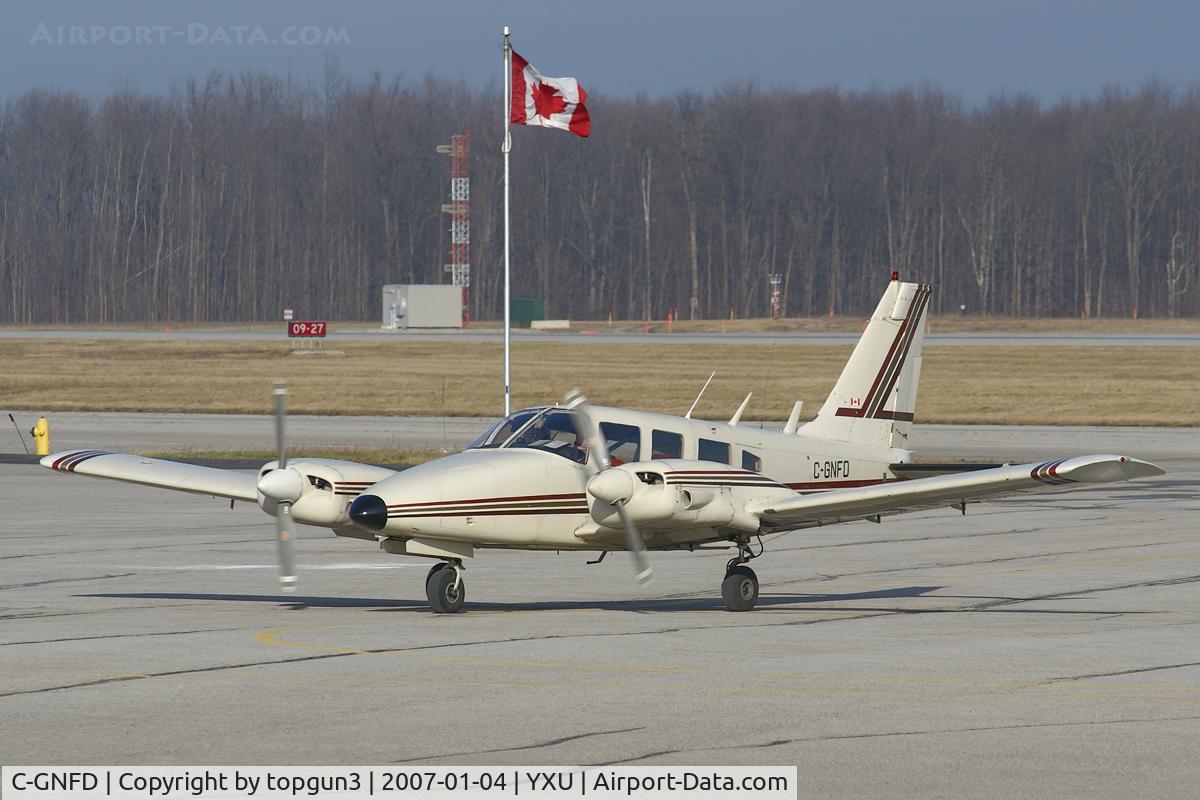 C-GNFD, 1974 Piper PA-34-200 C/N 34-7450178, Taxiing back to Aero Academy