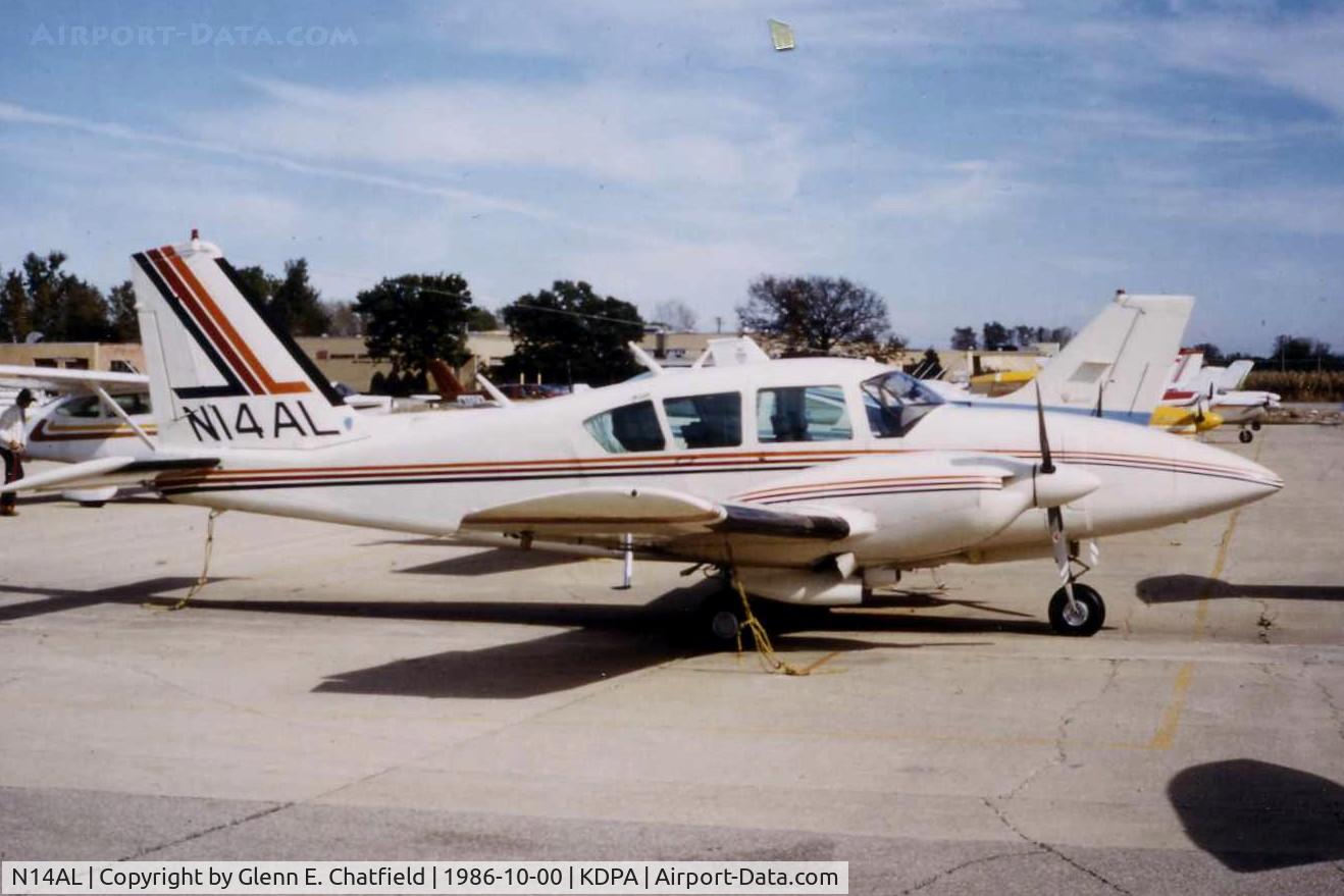 N14AL, 1977 Piper PA-23-250 C/N 27-7754113, Photo taken for aircraft recognition training
