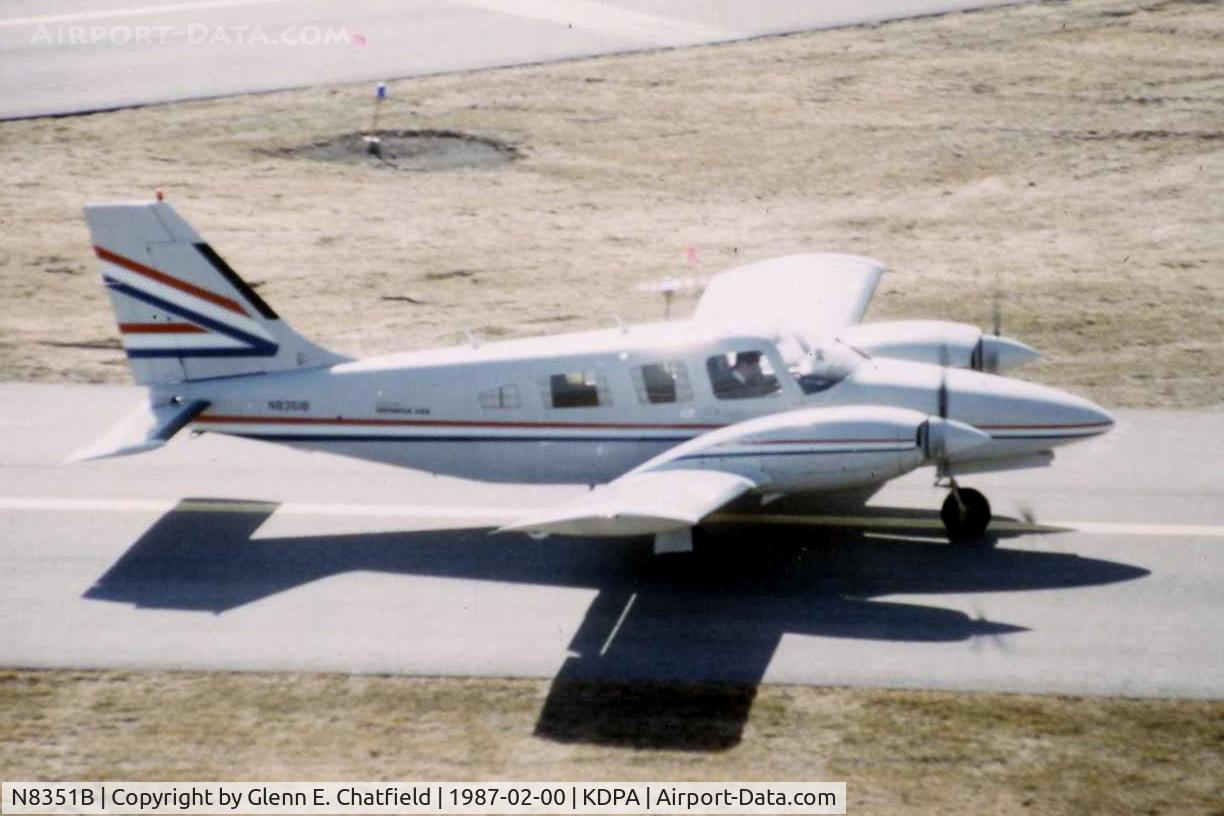 N8351B, 1981 Piper PA-34-220T C/N 34-8133035, Photo taken for aircraft recognition training