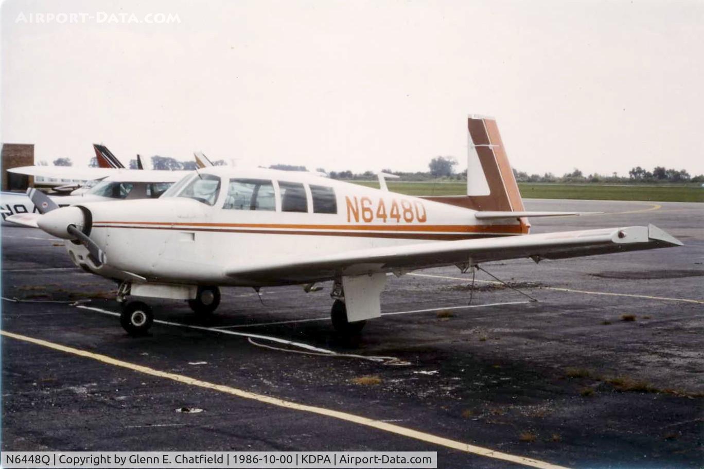 N6448Q, 1967 Mooney M20F Executive C/N 670527, Photo taken for aircraft recognition training