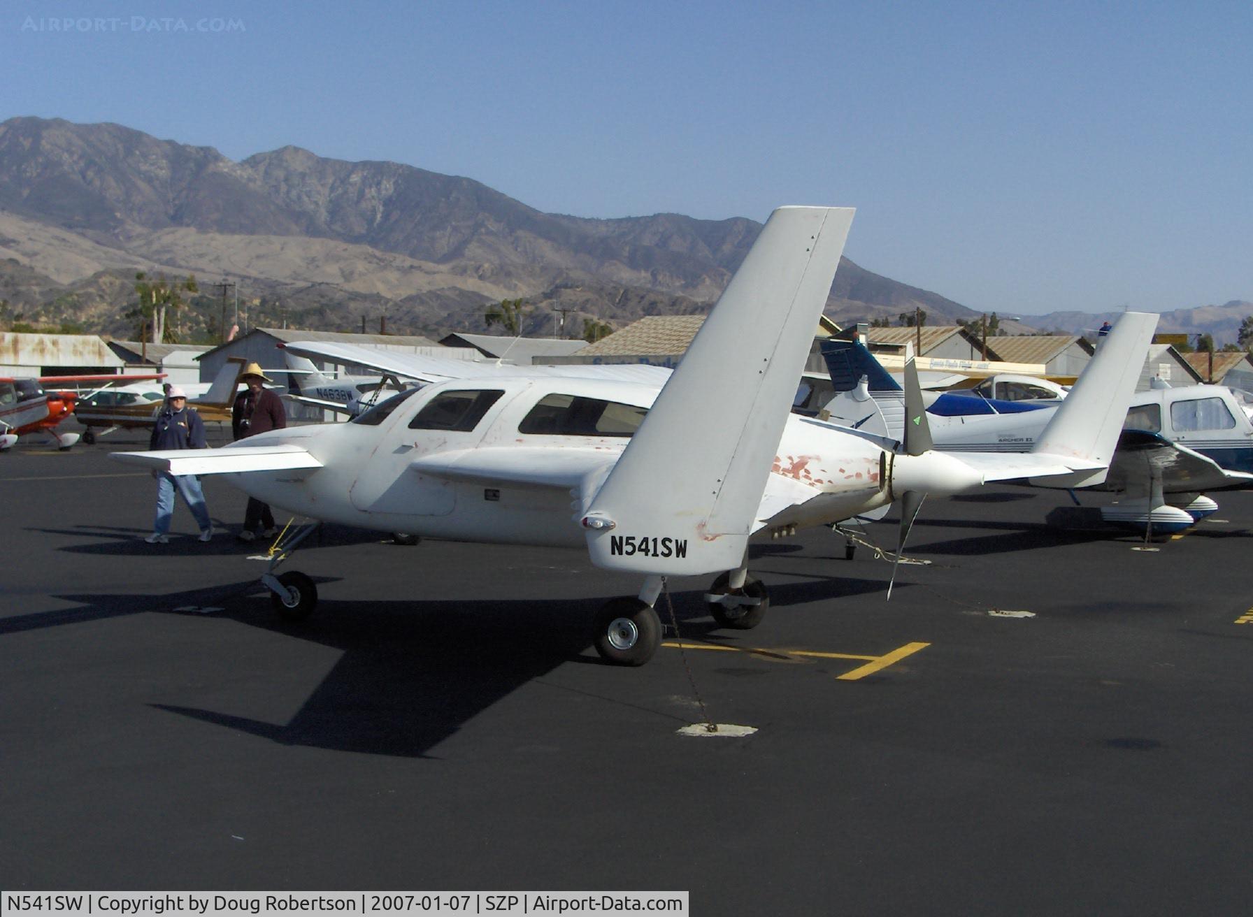 N541SW, 2006 Velocity Velocity SW-1 C/N 406, 2006 Schoorl/Woolston SW-1 VELOCITY XL Canard, Continental IO-550-N 310 Hp pusher