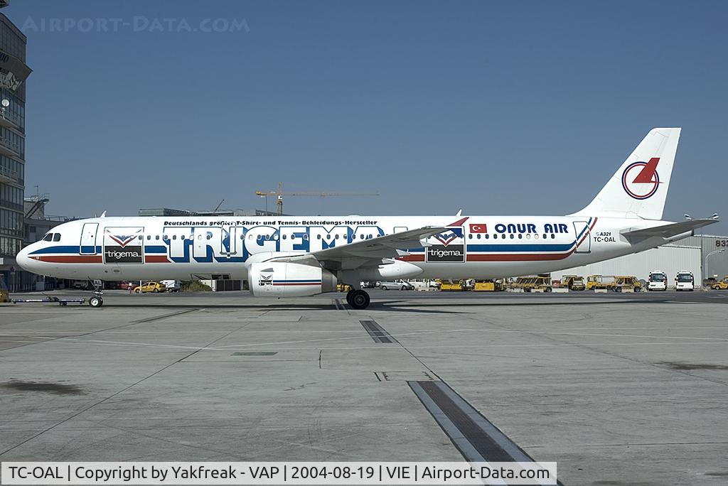 TC-OAL, 1999 Airbus A321-231 C/N 1004, Onur Air Airbus 321 in Trigema colors