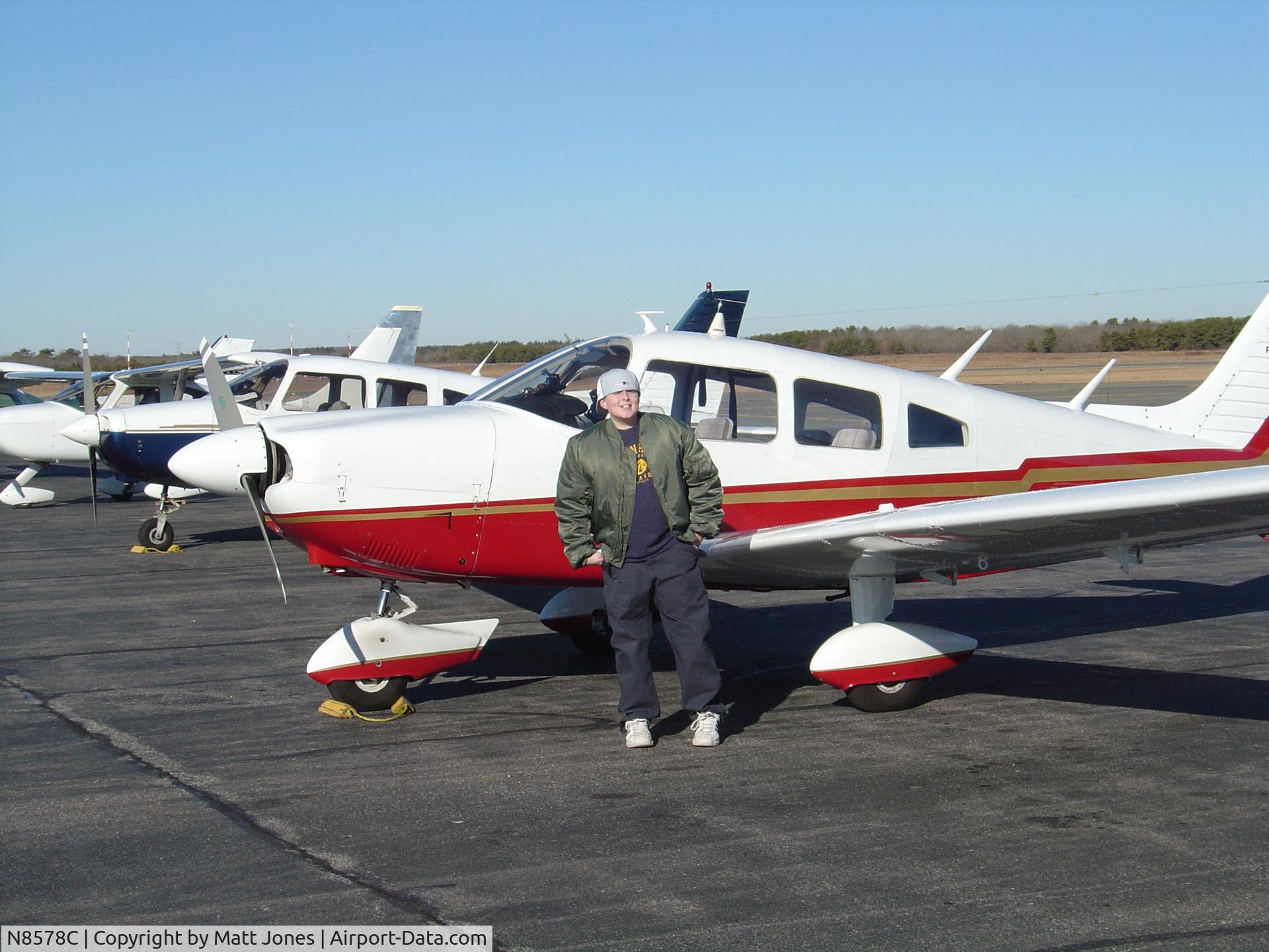 N8578C, 1976 Piper PA-28-181 C/N 28-7690152, My son Alex with our plane at Martha's Vineyard