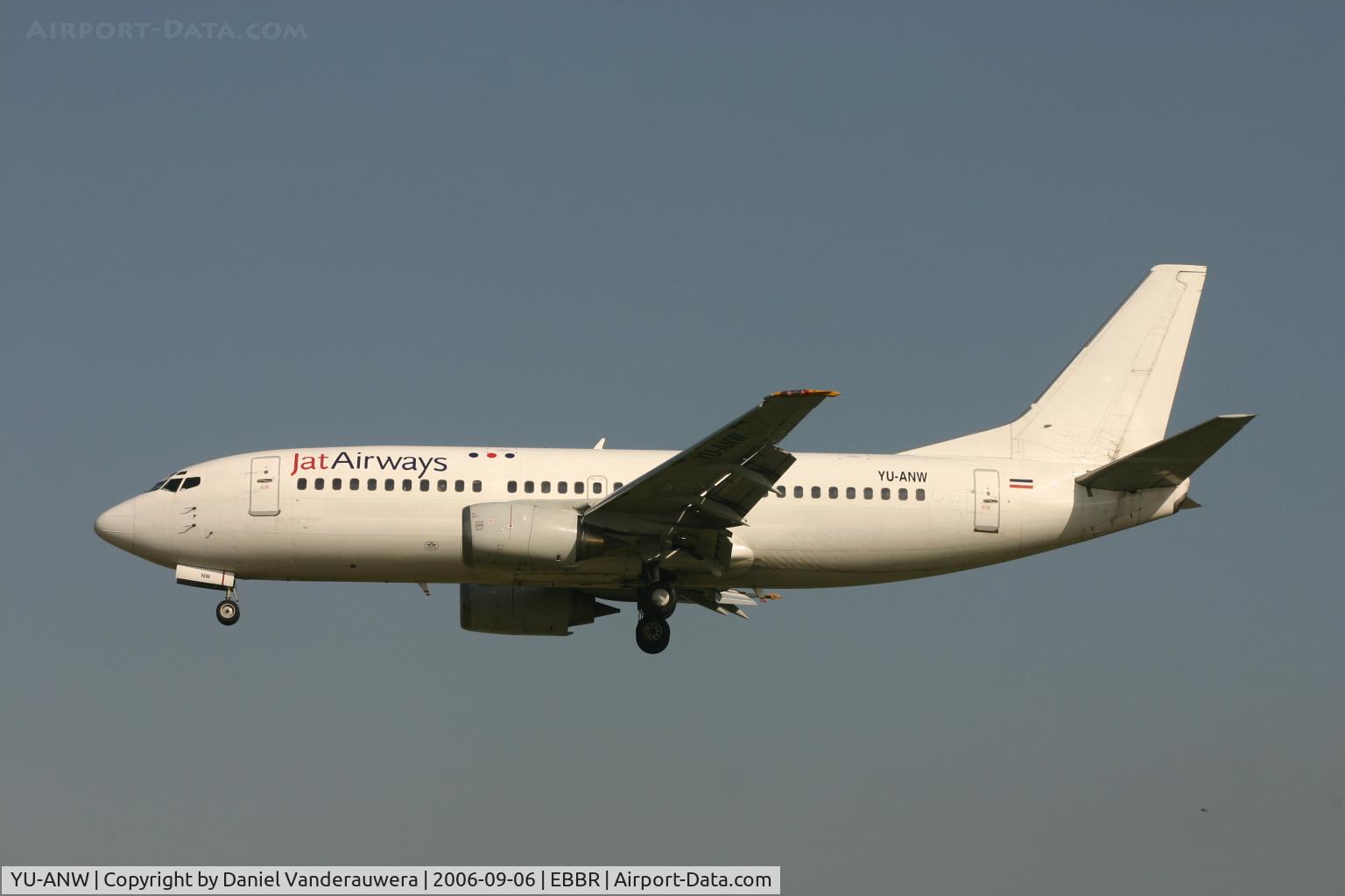 YU-ANW, 1988 Boeing 737-3H9 C/N 24141, descending to rwy 25L