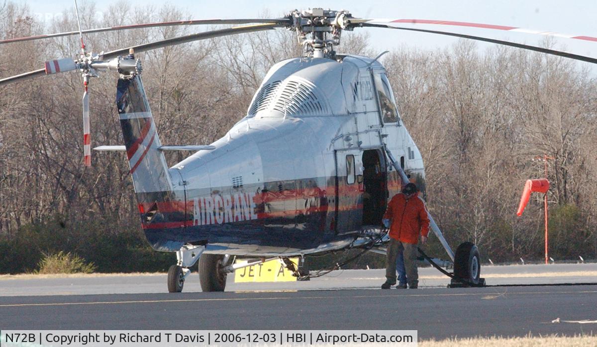 N72B, 1963 Sikorsky S-58T C/N 58-1626, 1963 Sikorsky S58-T  refuels before heading back to lifting air conditioning unit atop a Walmart under construction in the Asheboro N.C. area.