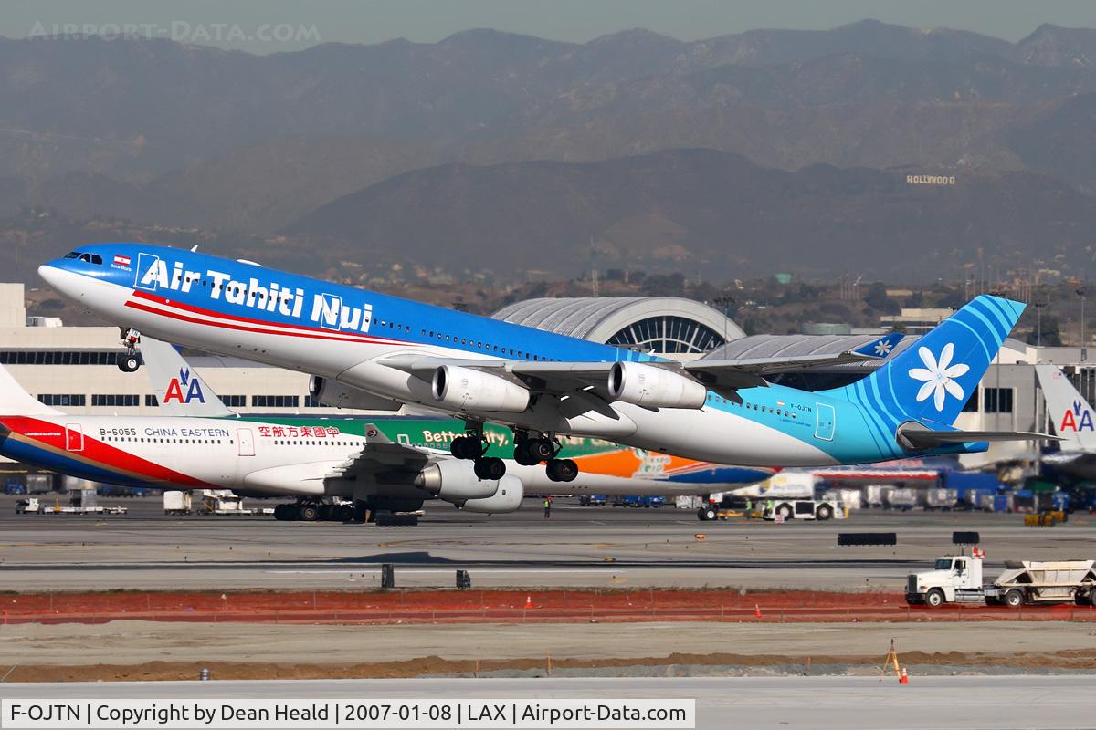 F-OJTN, 2001 Airbus A340-313 C/N 395, Air Tahiti Nui F-OJTN (FLT THT22) departing RWY 25R enroute to Paris Charles De Gaulle (LFPG).