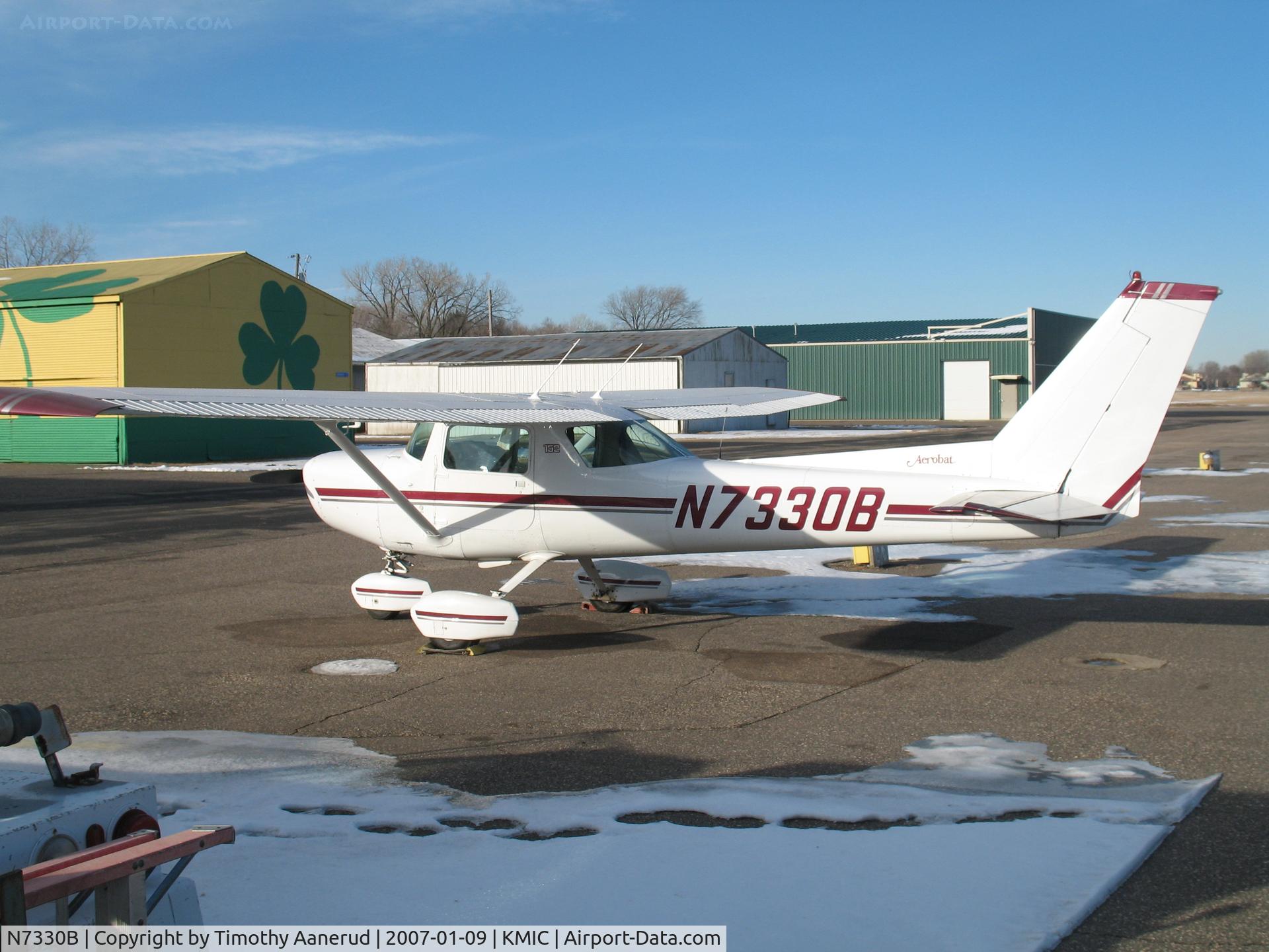 N7330B, 1977 Cessna A152 Aerobat C/N A1520746, Parked on the West side of Minneapolis Crystal