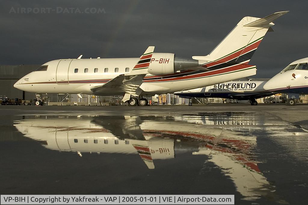 VP-BIH, 1996 Canadair Challenger 601-3R (CL-600-2B16) C/N 5193, CL600 Challenger - reflection