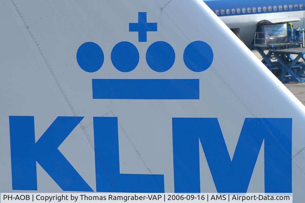 PH-AOB, 2005 Airbus A330-203 C/N 686, KLM Royal Dutch Airlines A330-200 (tail close-up)