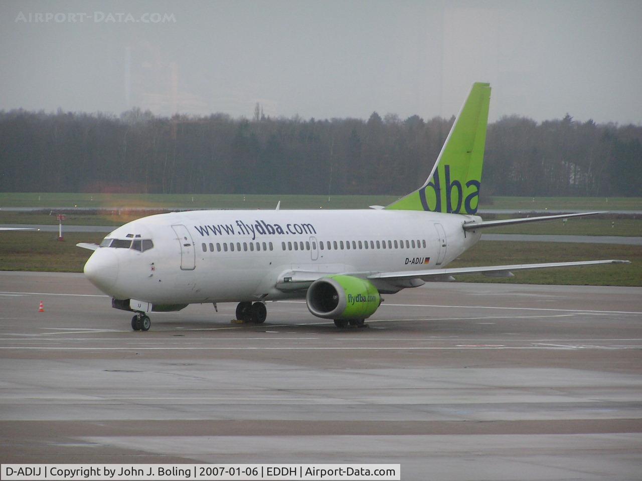 D-ADIJ, 1991 Boeing 737-3M8 C/N 25041, Boeing 737 on ramp at Hamburg, Germany
