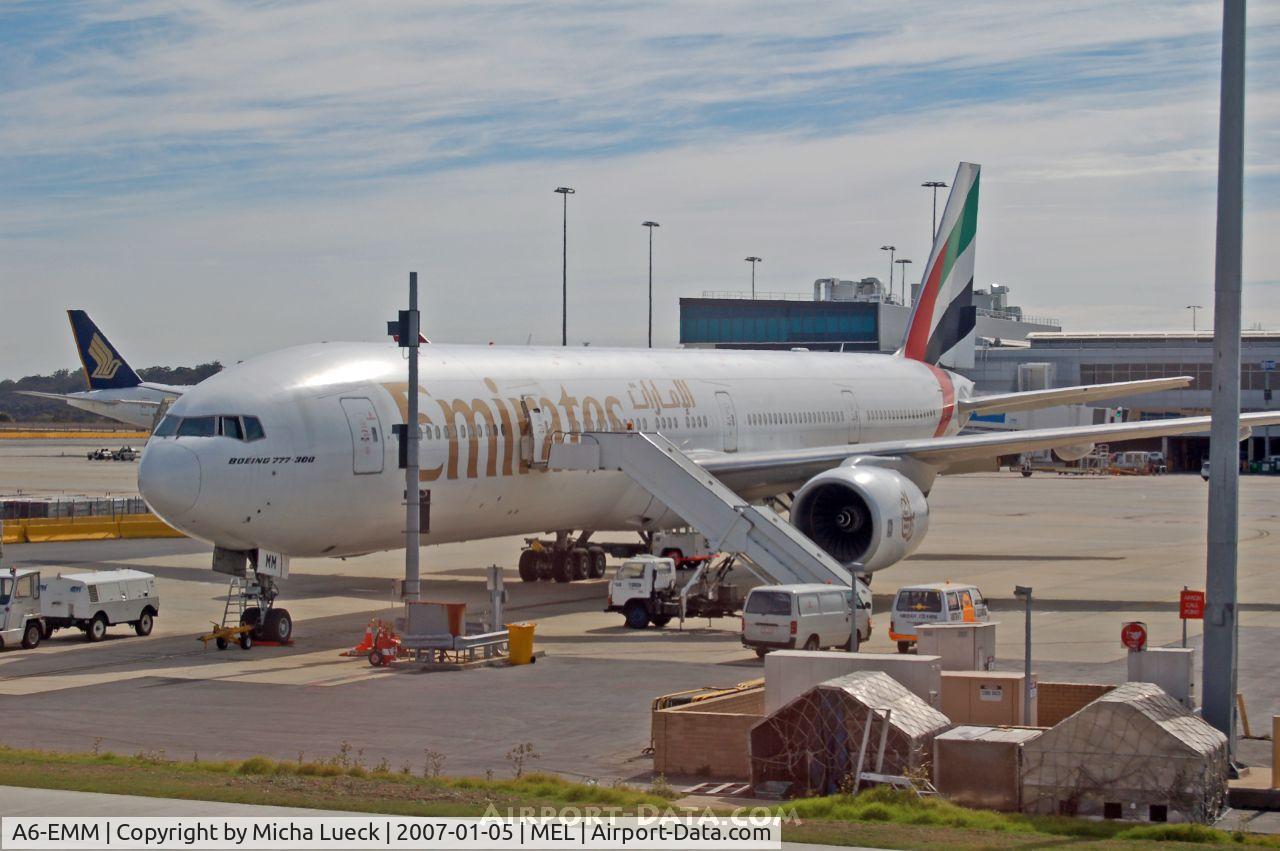 A6-EMM, 1999 Boeing 777-31H C/N 29062, Parked in Melbourne