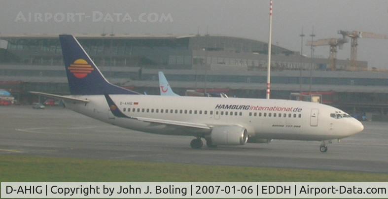 D-AHIG, 1987 Boeing 737-33A C/N 23827, Hamburg International B-737 NG taxi in at Hamburg, Germany