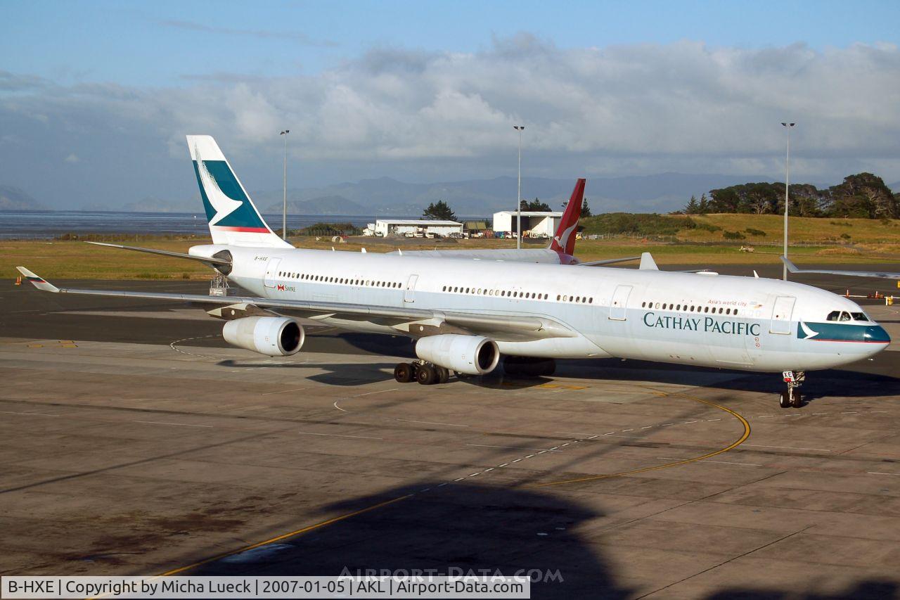 B-HXE, 1996 Airbus A340-313 C/N 157, Arriving at the gate
